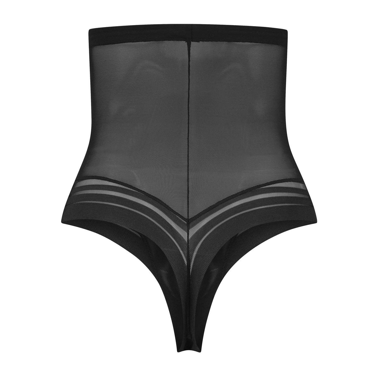 Black - Bye Bra - Women's Heavyweight Thong Shapewear - 3