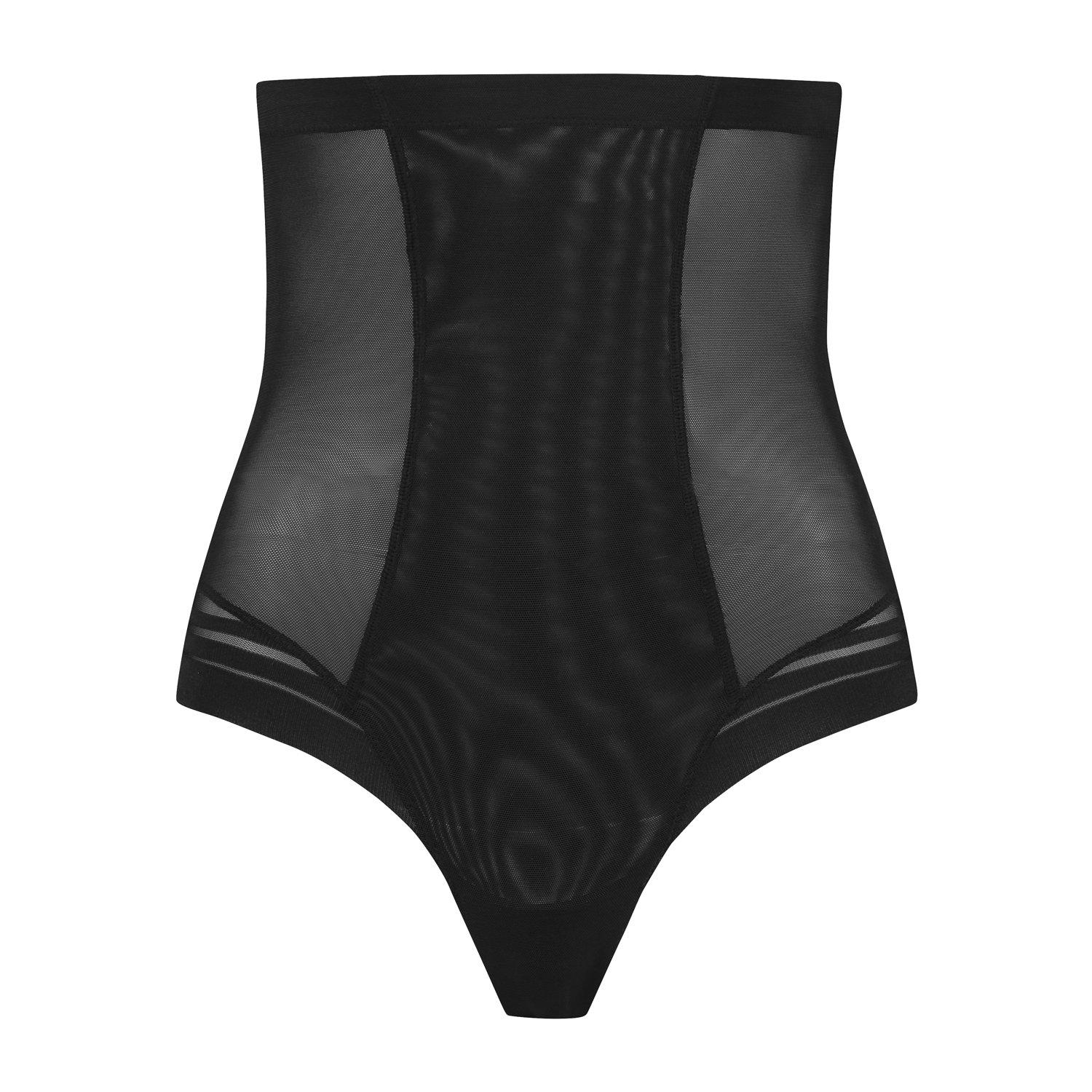 Black - Bye Bra - Women's Heavyweight Thong Shapewear - 4