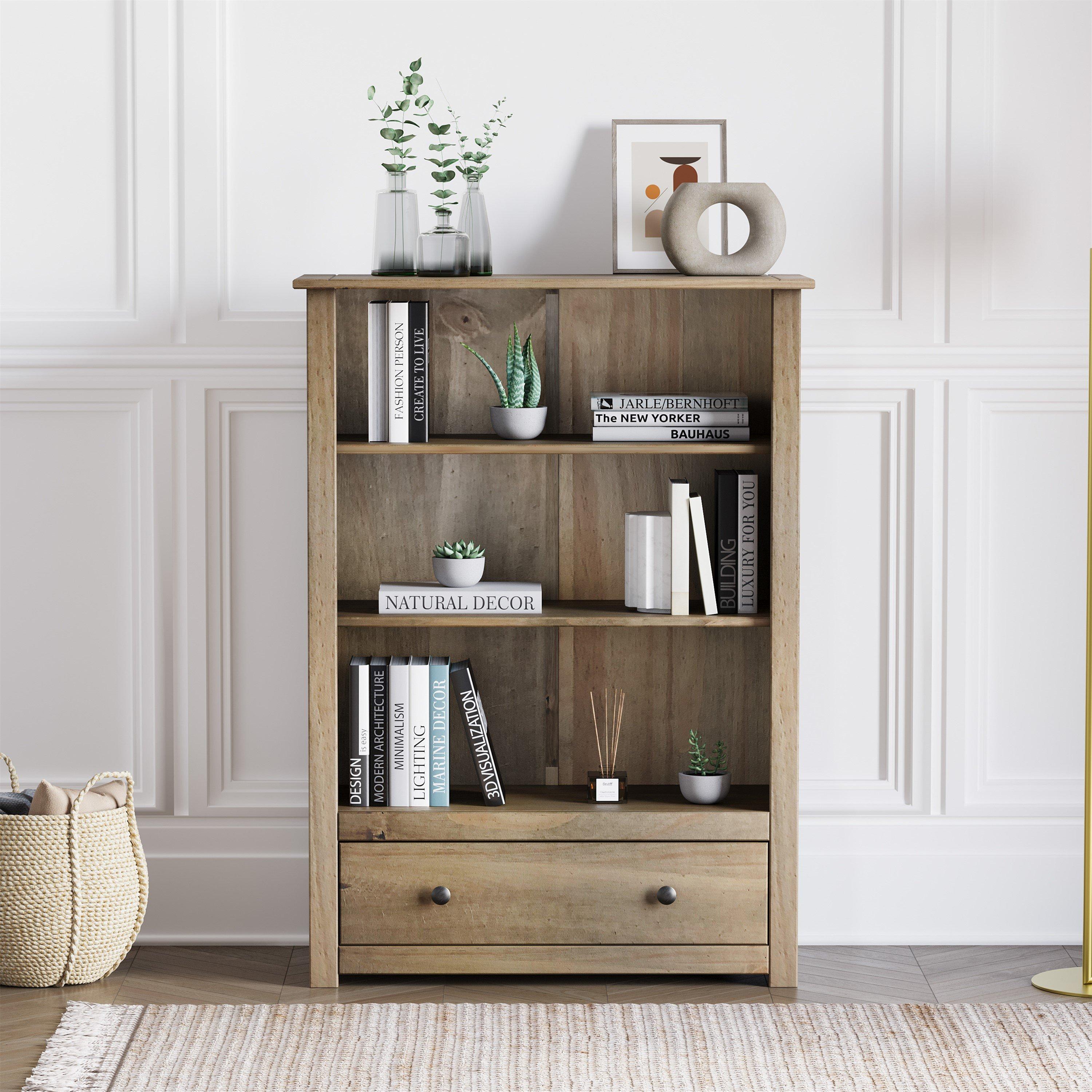 Pine - Lassic - Vida Designs Panama 1 Drawer Bookcase - 3