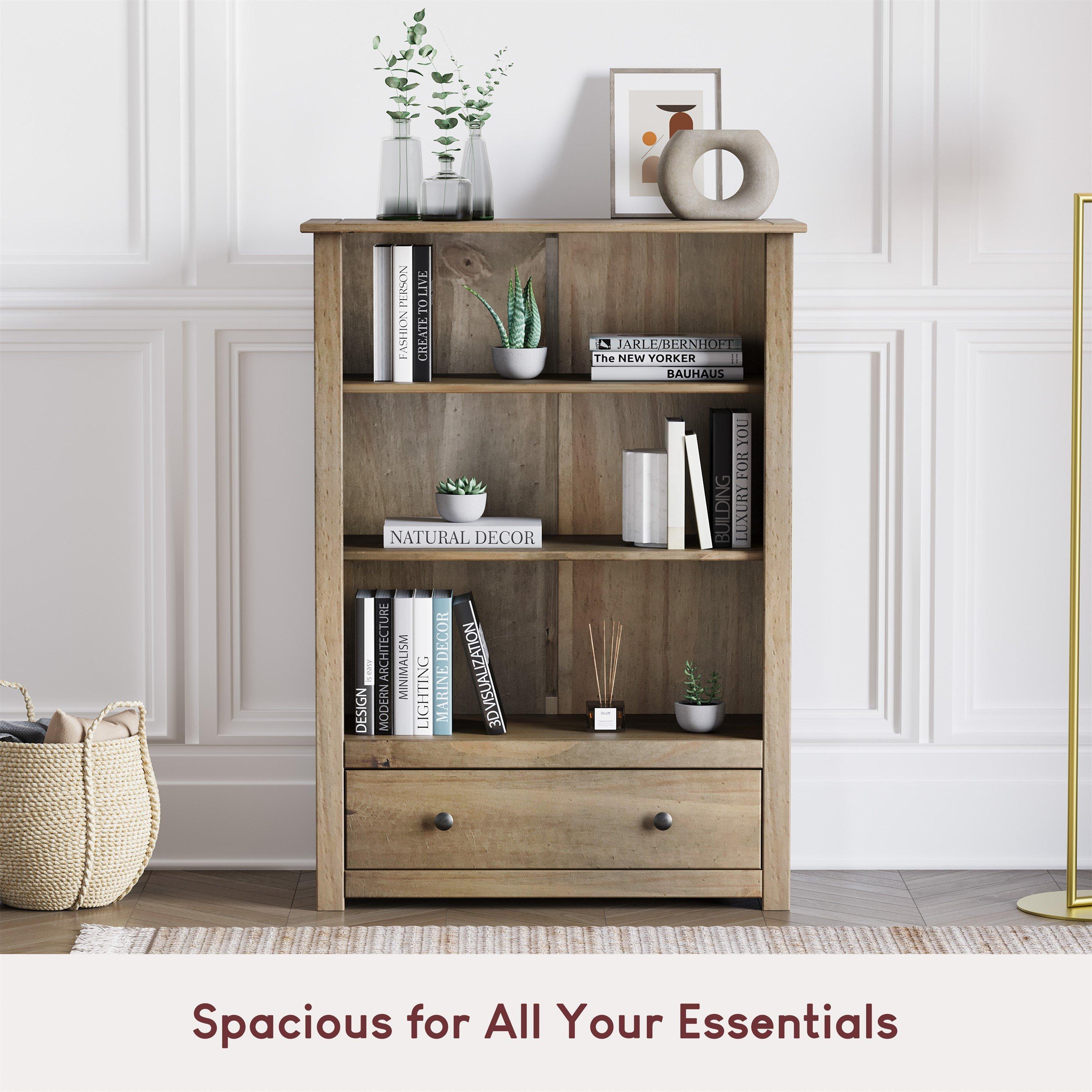 Pine - Lassic - Vida Designs Panama 1 Drawer Bookcase - 5