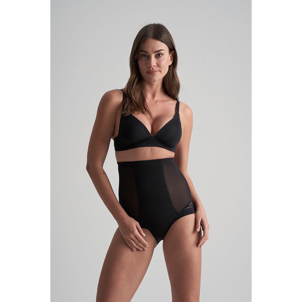 Bye Bra Women's Black Heavyweight Brief Shapewear - 14 (L)