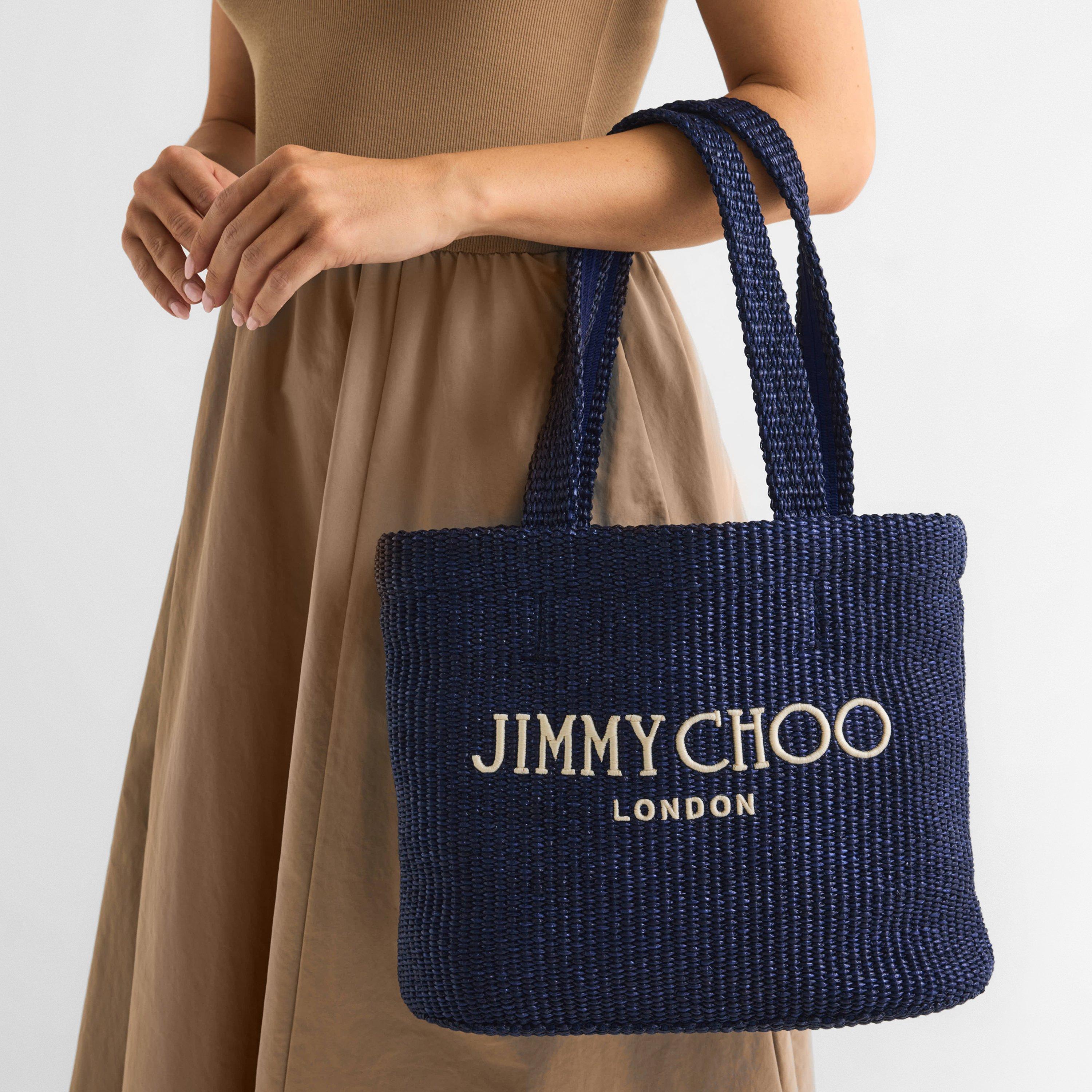 Marine/Ecru - Jimmy Choo - Women's Straw Bag - 3