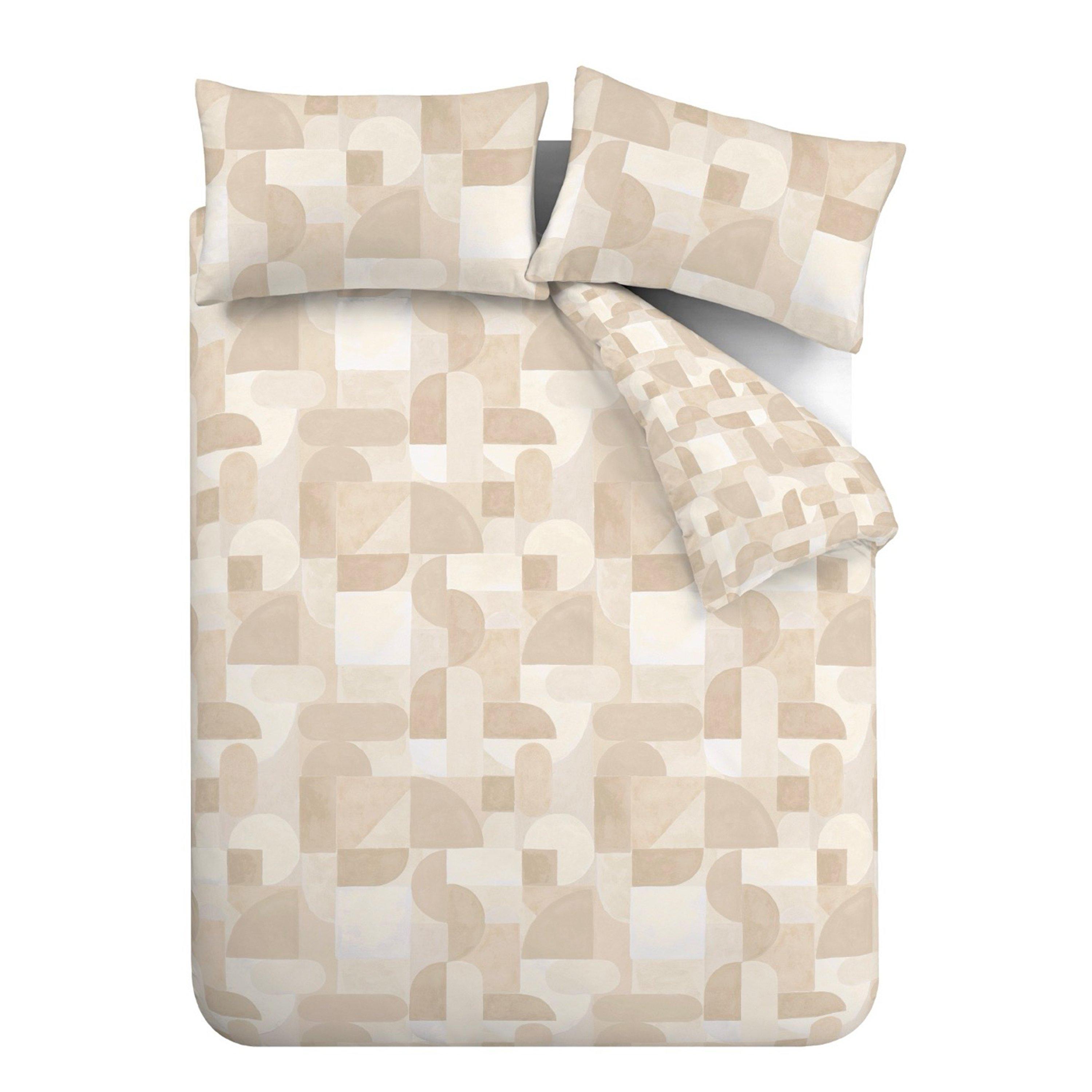 Natural - Catherine Lansfield - Sloane Geo Reversible Duvet Cover Set - 5