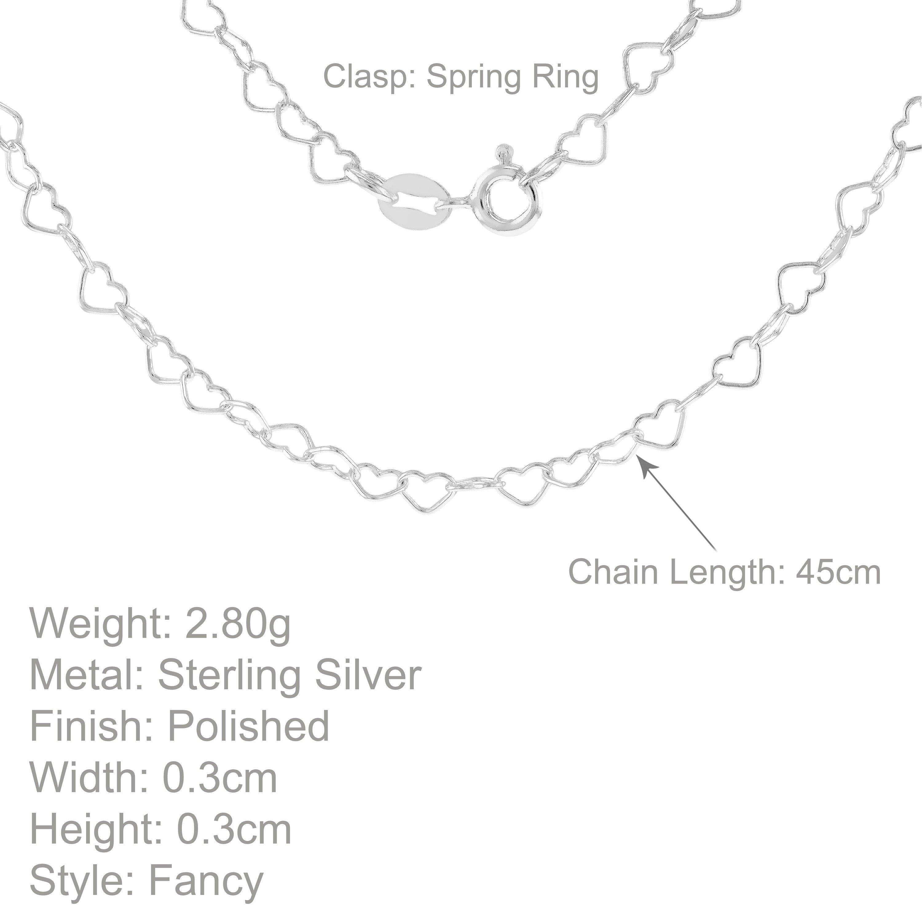 Sterling Silver - Be You - Sterling Silver Open Heart-Link Chain - 4