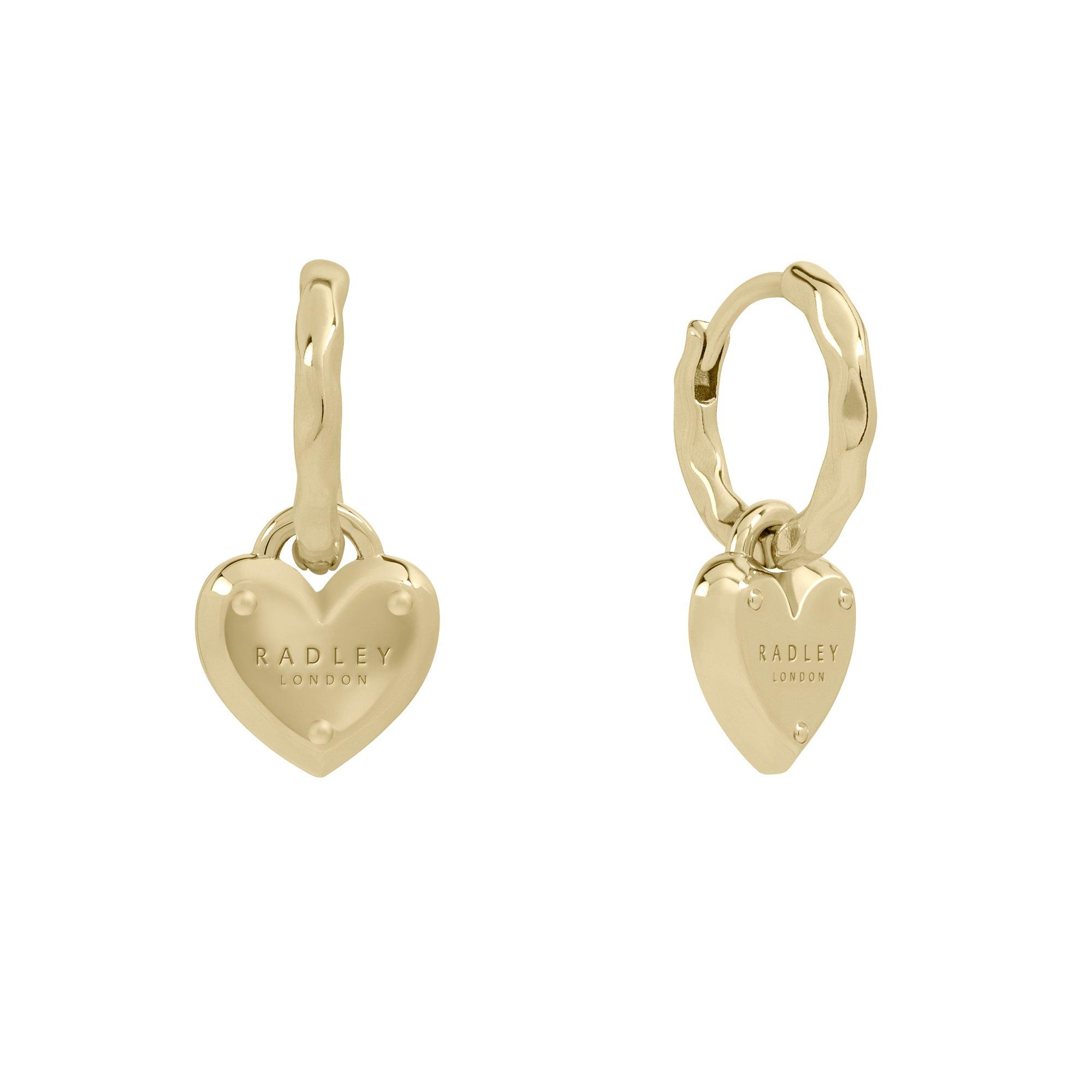 Pale Gold - Radley - Radley 18ct Gold Plated Padlock Heart Earrings - 1