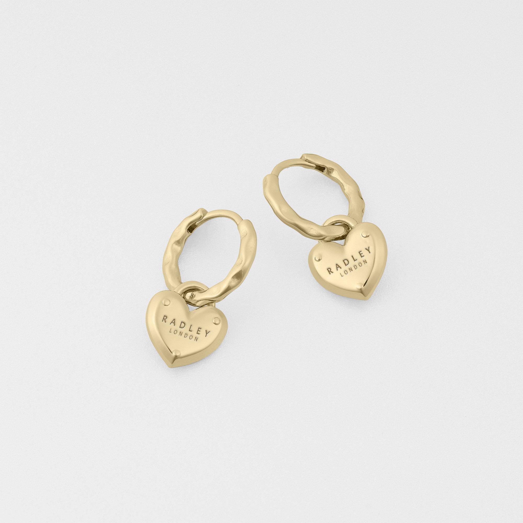 Pale Gold - Radley - Radley 18ct Gold Plated Padlock Heart Earrings - 2