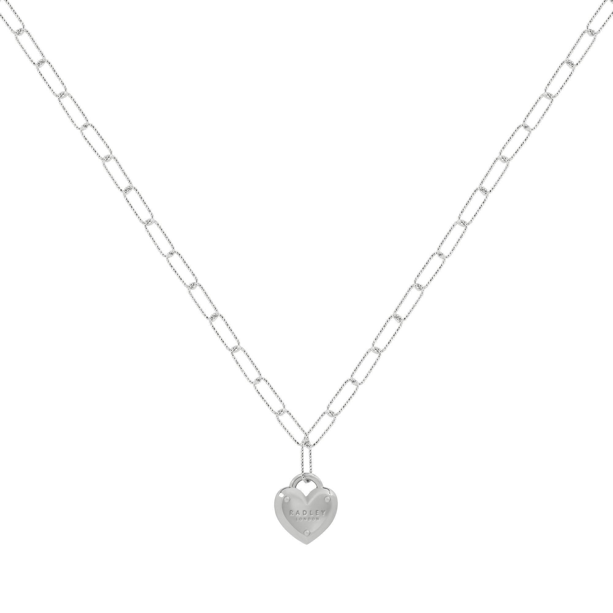 Radley Women's Plated Heart Padlock Charm Necklace Silver