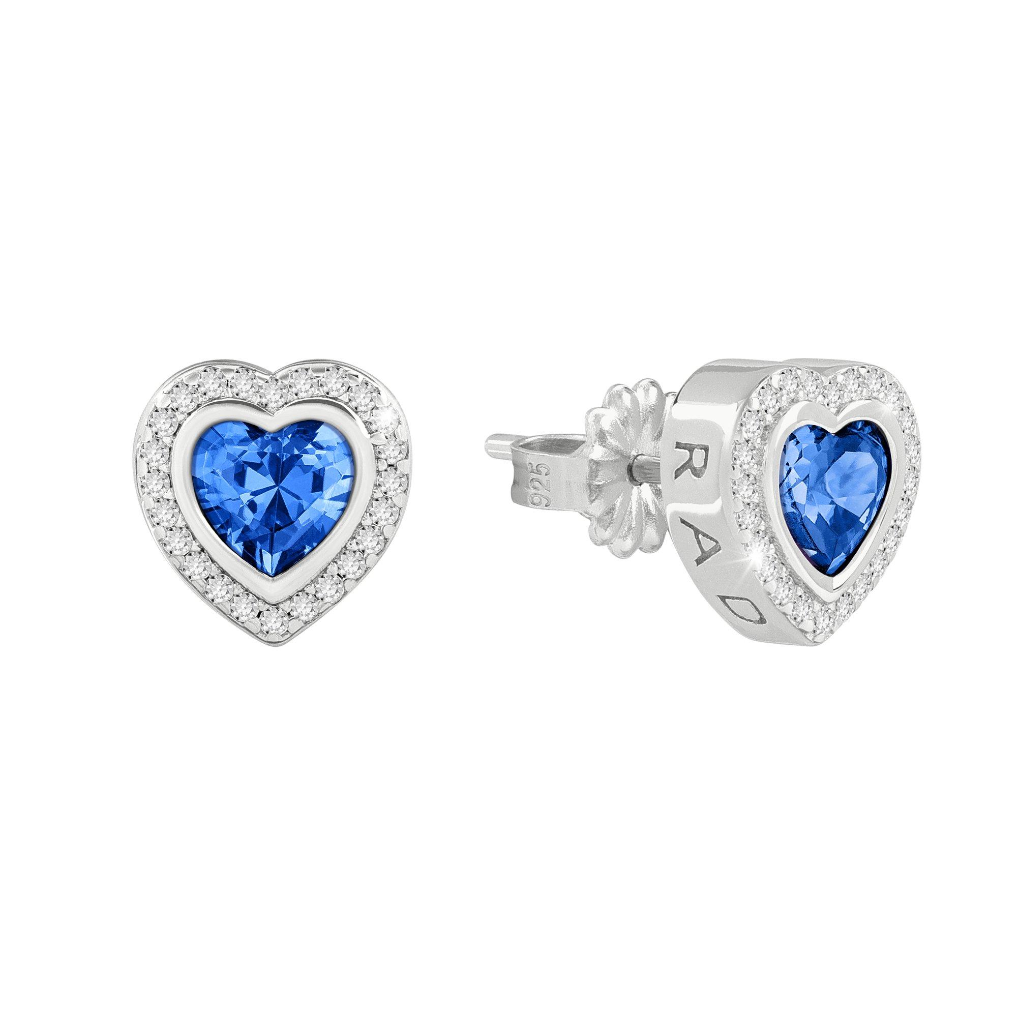 Radley Women's Blue Heart Stone Set Earrings - Silver