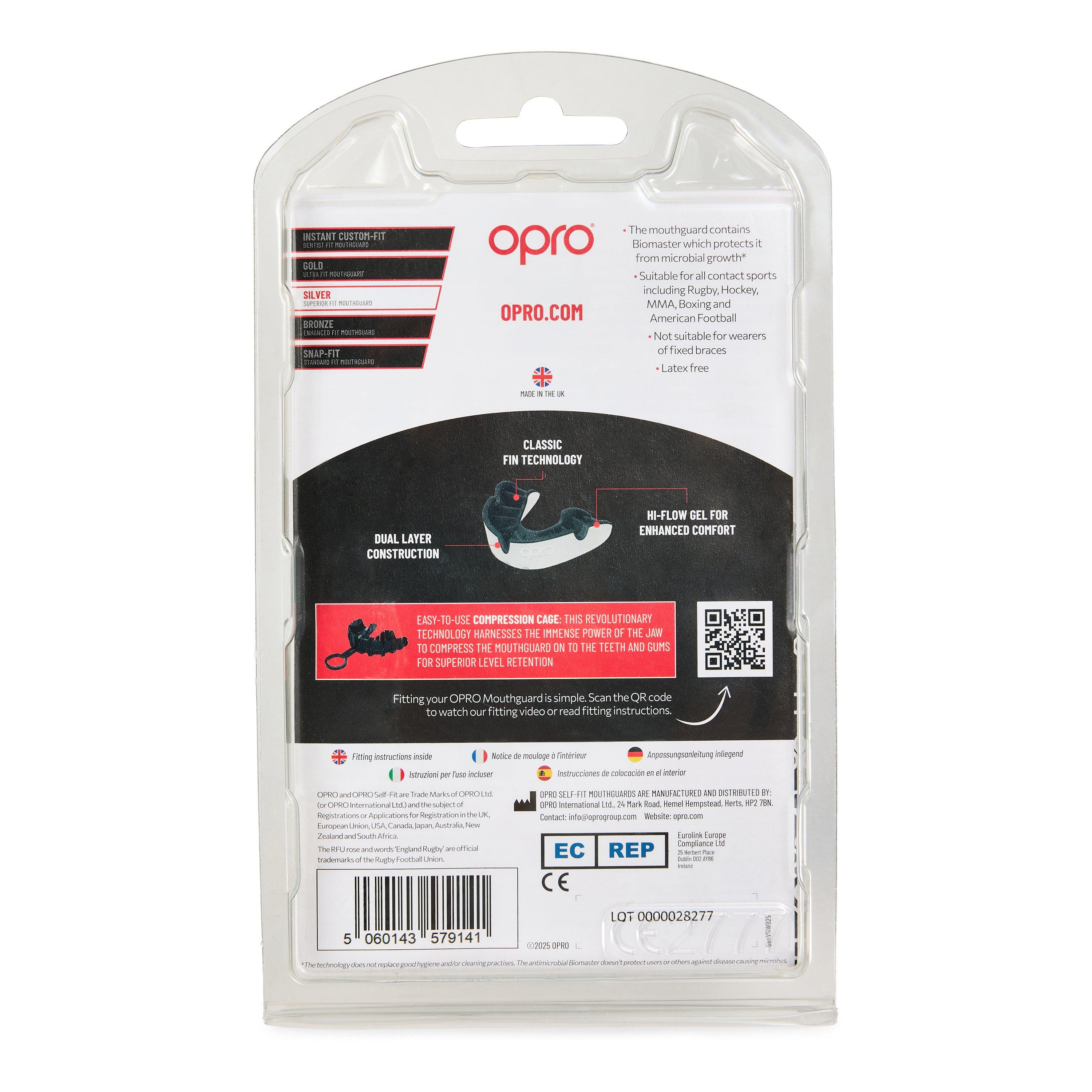 WHITE/BLACK - Opro - Opro Tandskydd Silver Ce- - 2