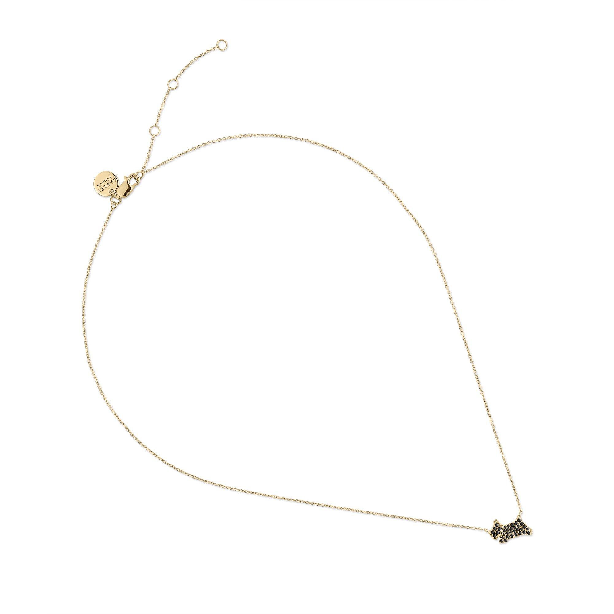 Pale Gold - Radley - Radley 18ct Gold Plated Black Stone Set Necklace - 2