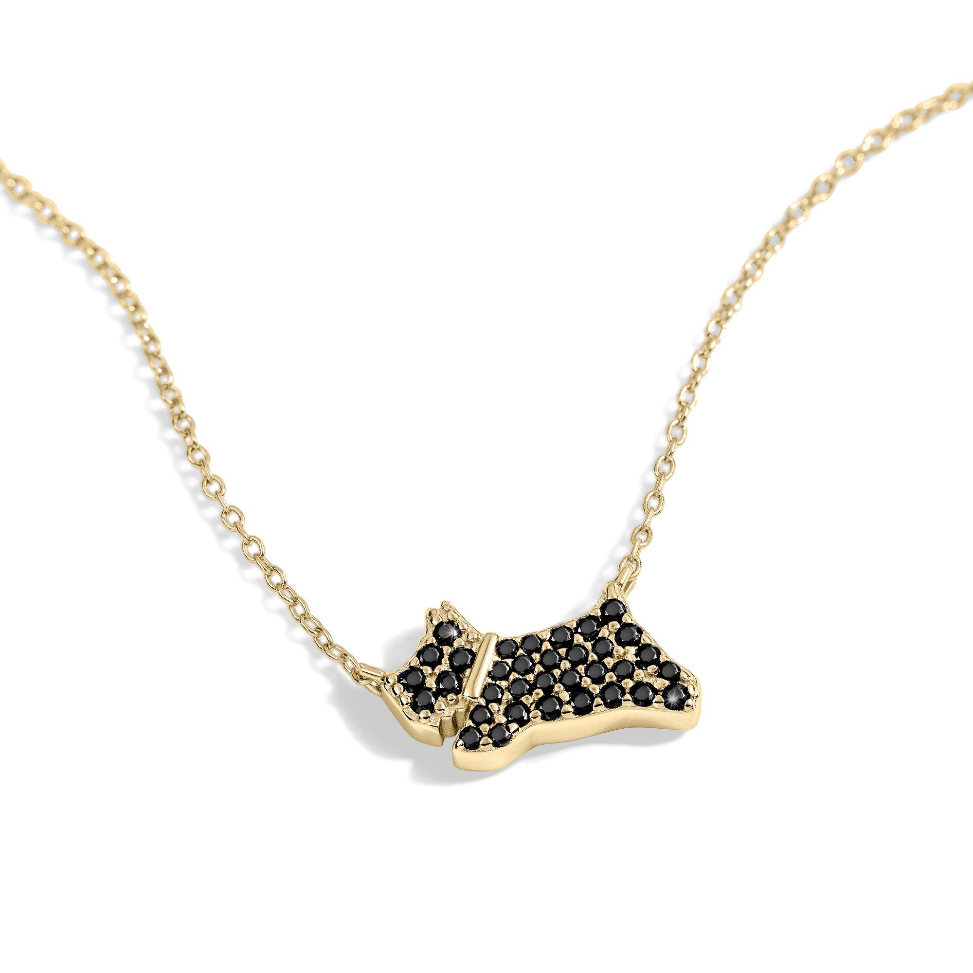 Pale Gold - Radley - Radley 18ct Gold Plated Black Stone Set Necklace - 3