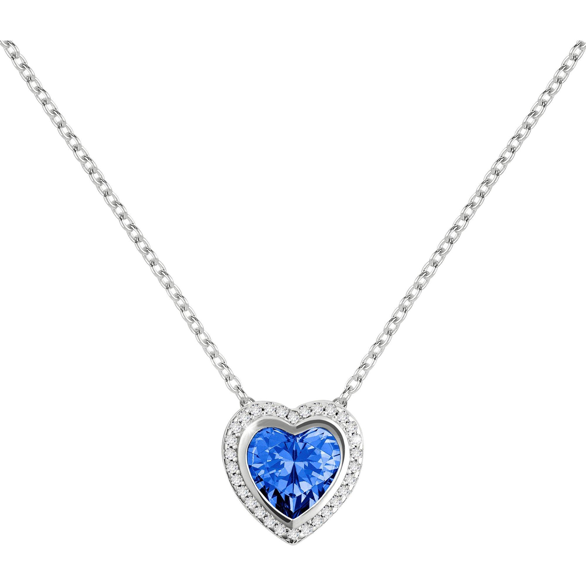 Radley Women's Sterling Blue Stone Heart Necklace Silver