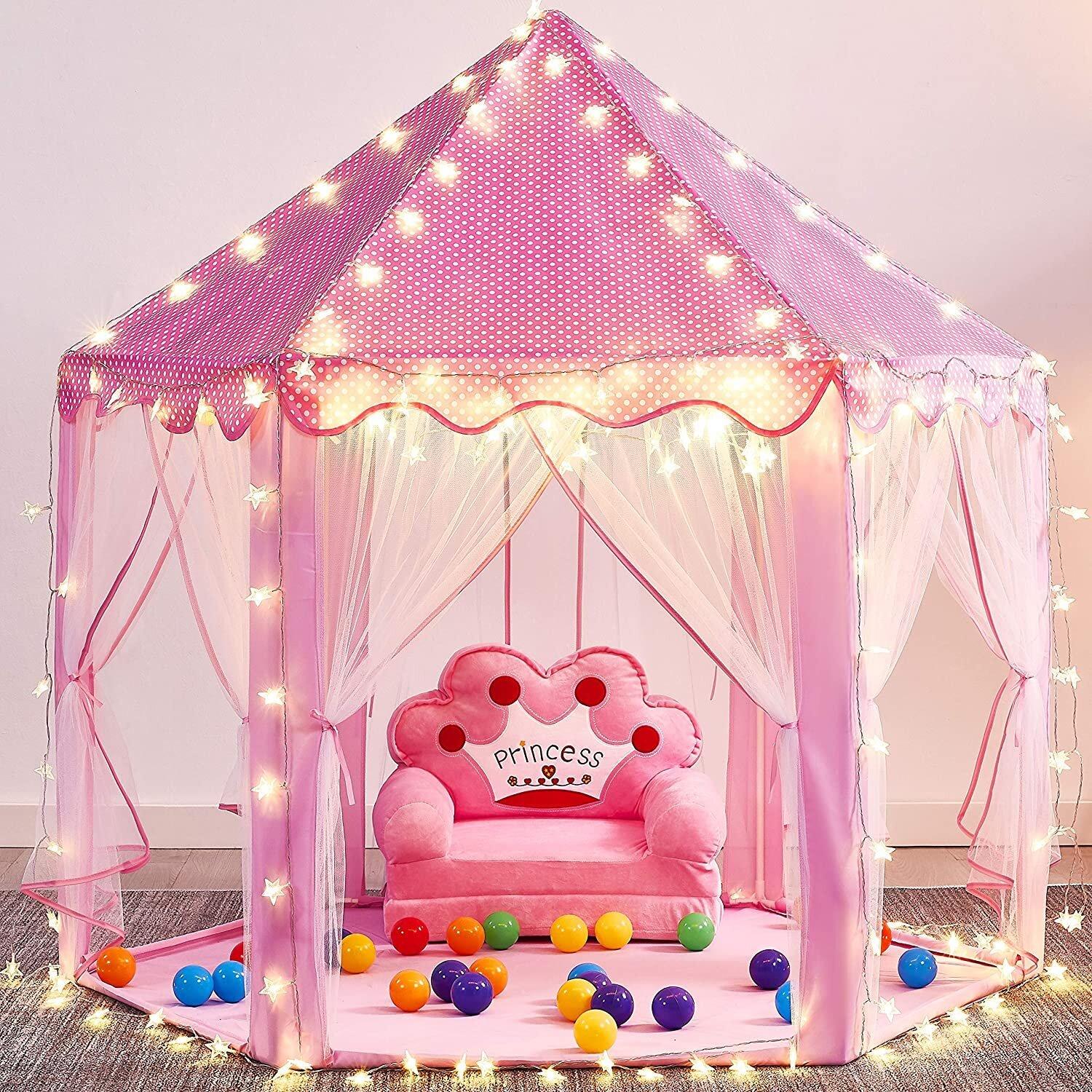 Pink - KIDKID - Kids Castle Play Tent - 1
