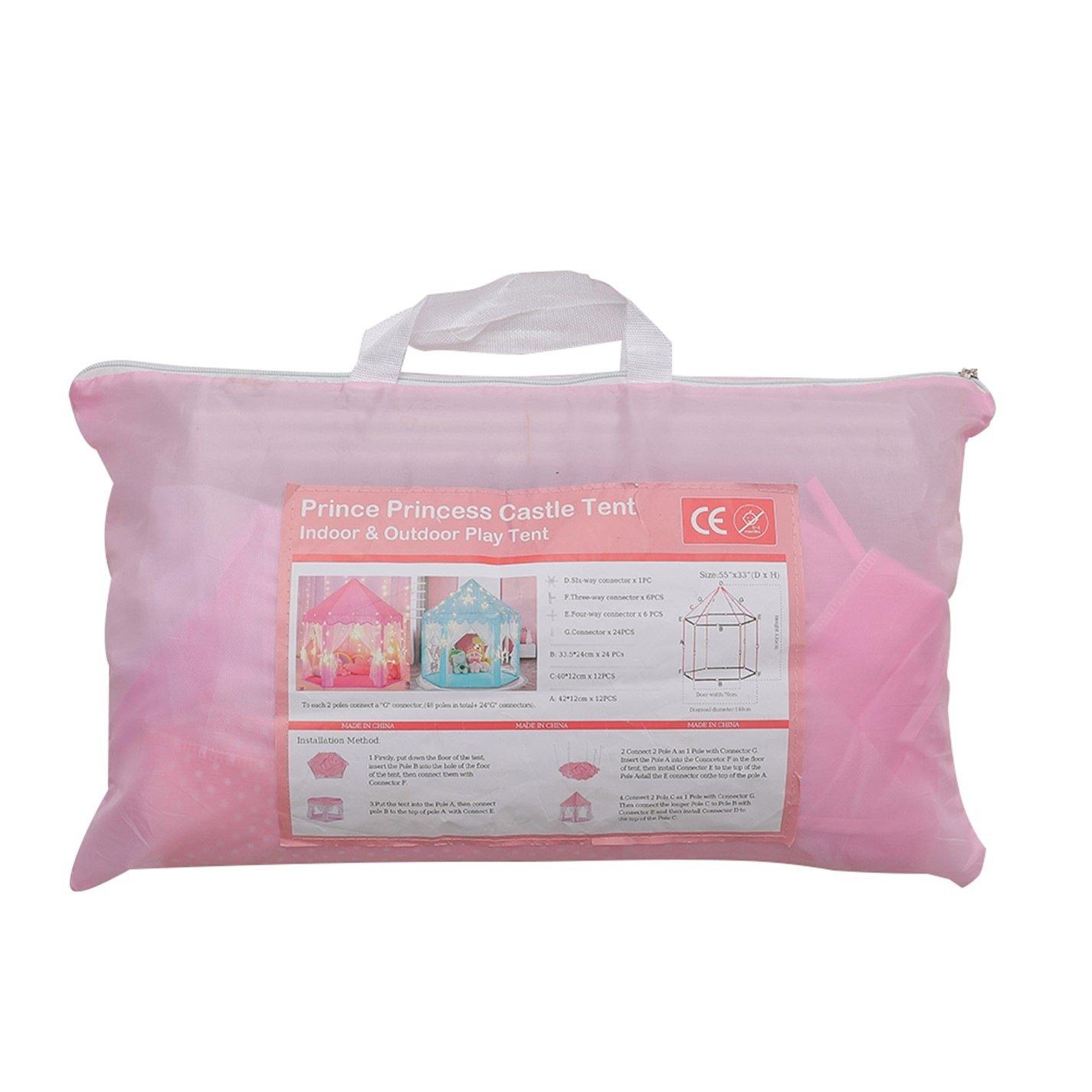 Pink - KIDKID - Kids Castle Play Tent - 7