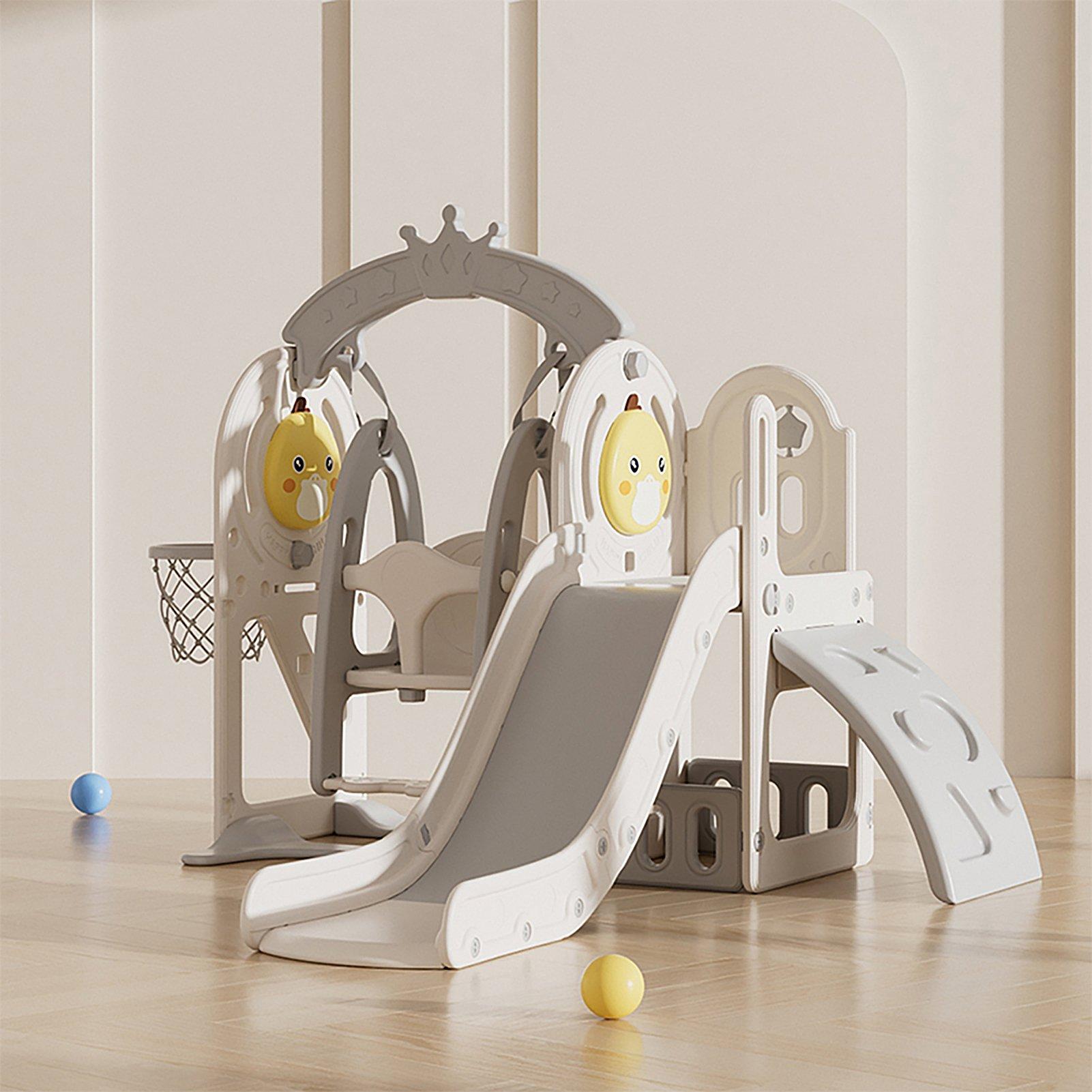 White - KIDKID - Fun-Filled Duck Slide for Kids 3-in-1 Playset - 1