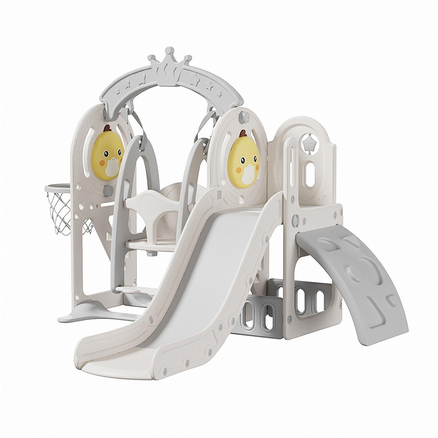 White - KIDKID - Fun-Filled Duck Slide for Kids 3-in-1 Playset - 2