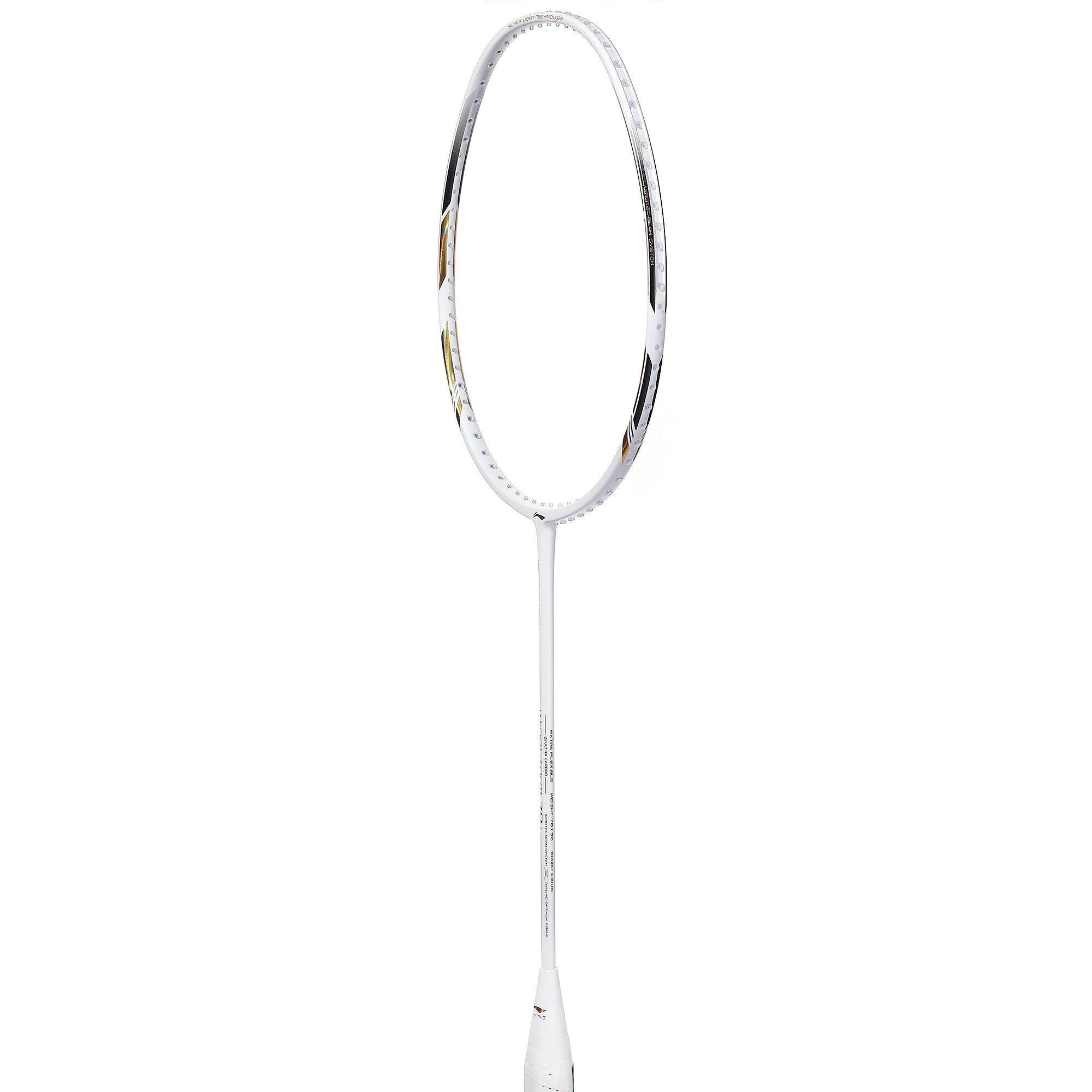 White/Gold/Blk - Li Ning - Windstorm 78s Badminton Racket - 3