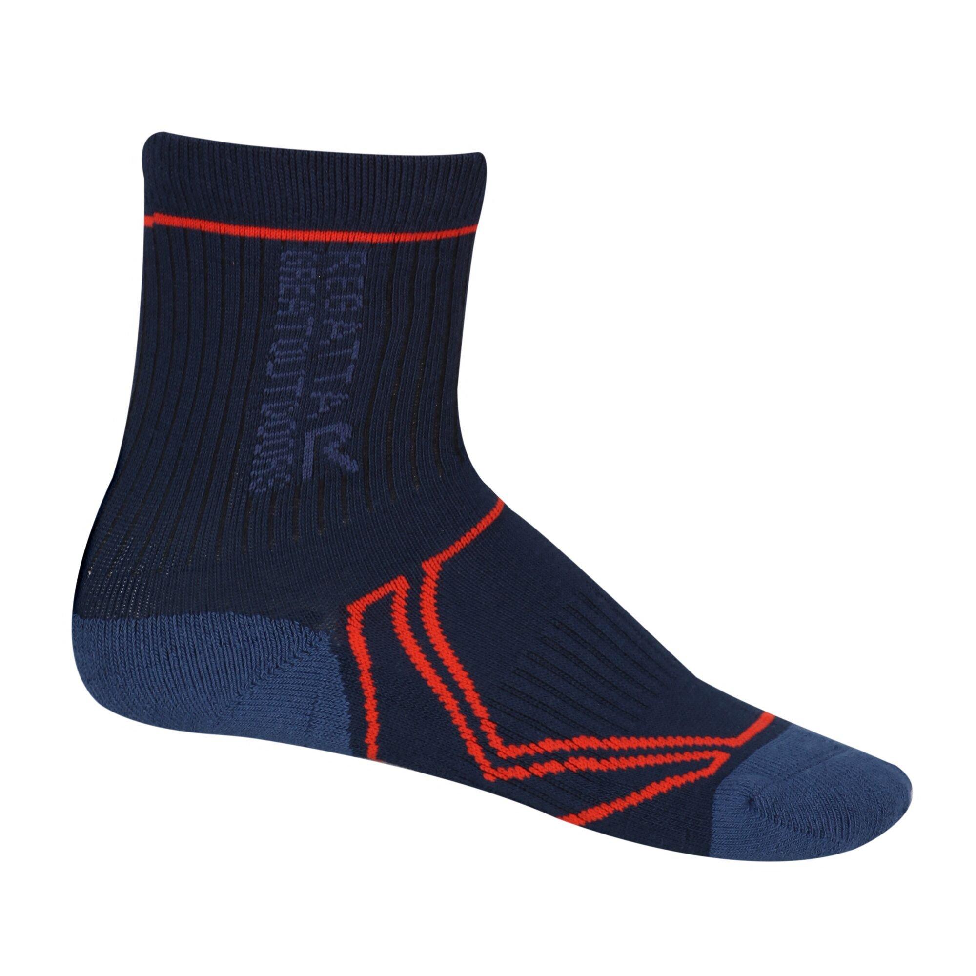 Regatta  Kids 2Season Trektrail Walking Socks - Navy/Ambglow - UK3-5.5