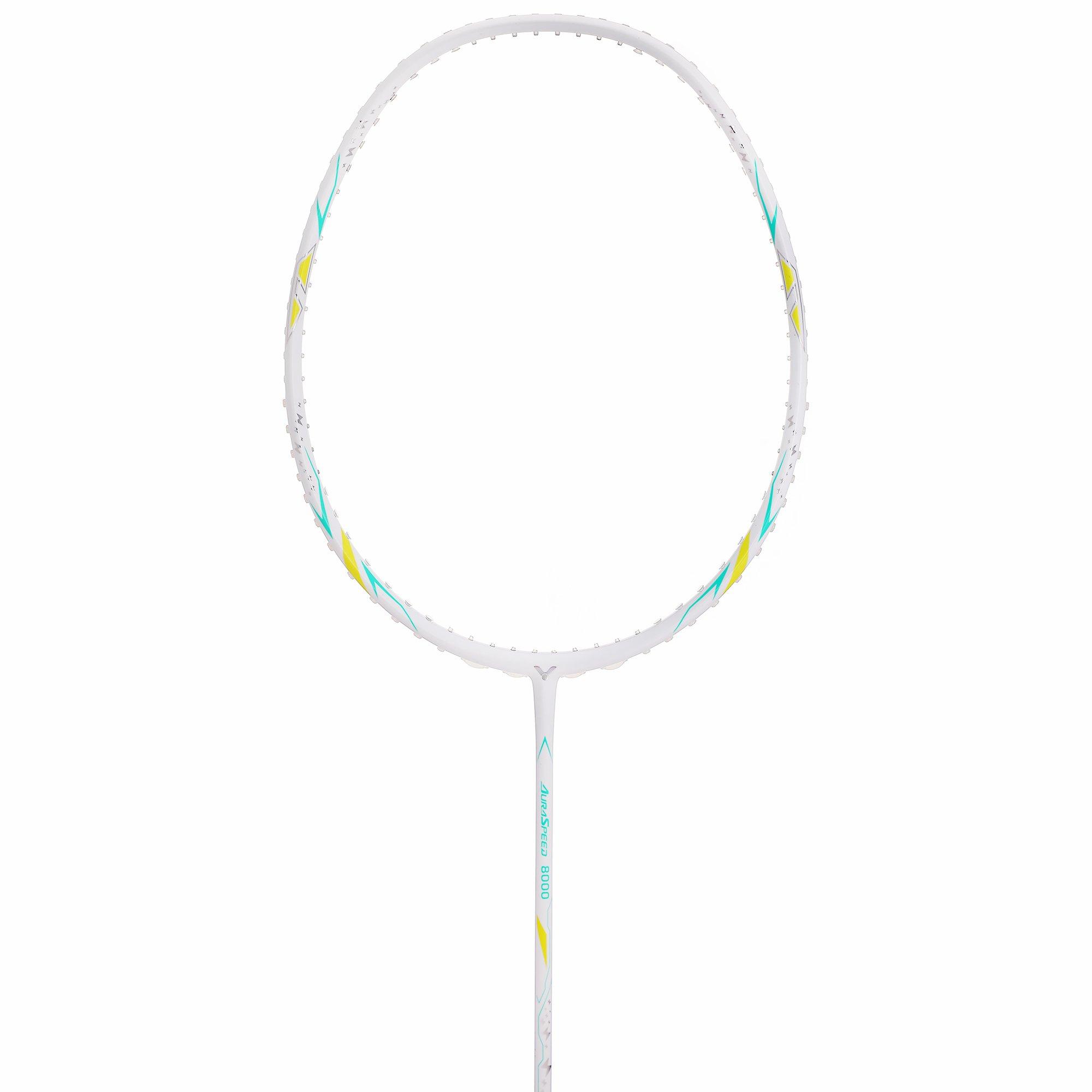 White - Victor - AuraSpeed 8000 Badminton Racket - 4