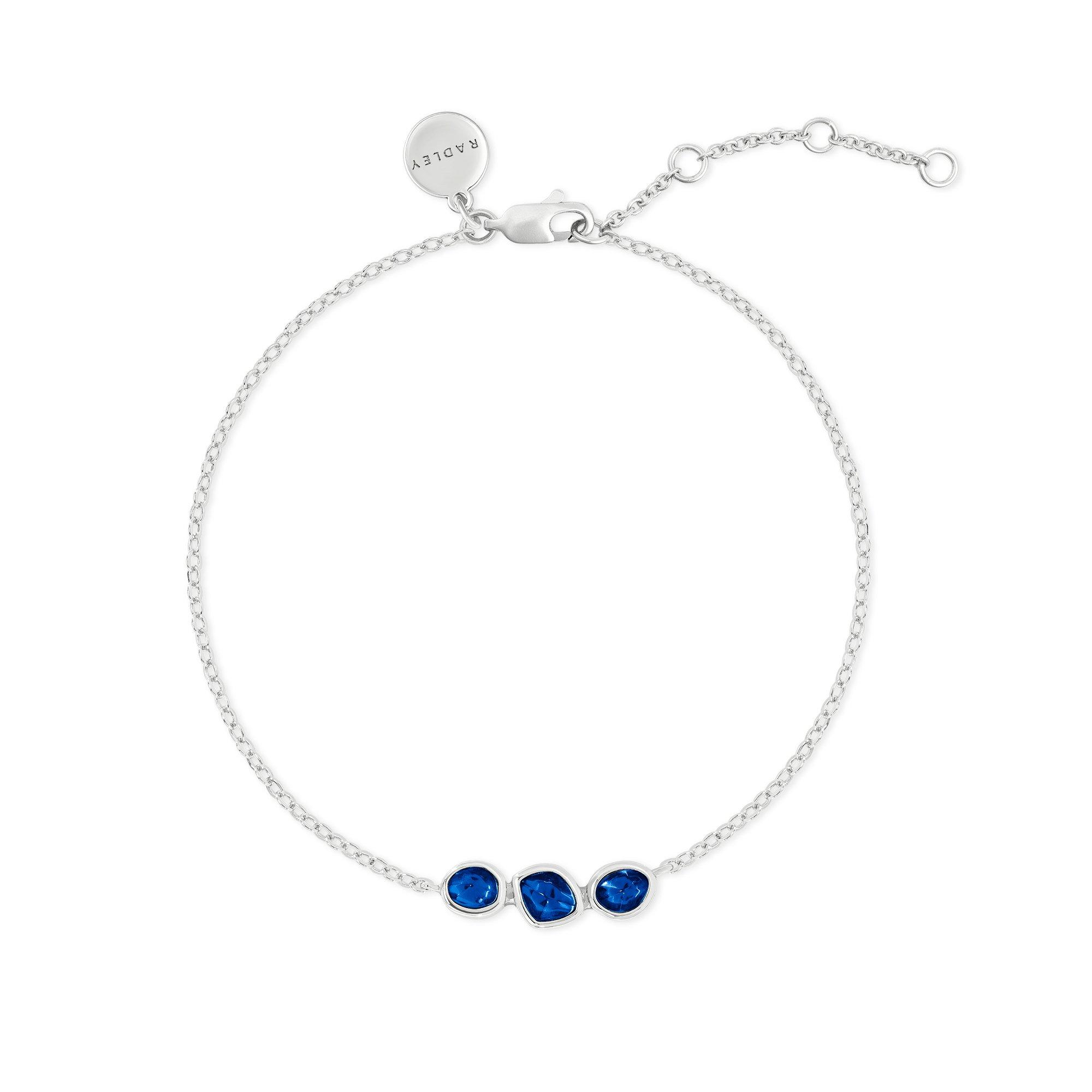 Silver - Radley - Radley Silver Plated Blue Stone Bar Bracelet - 1