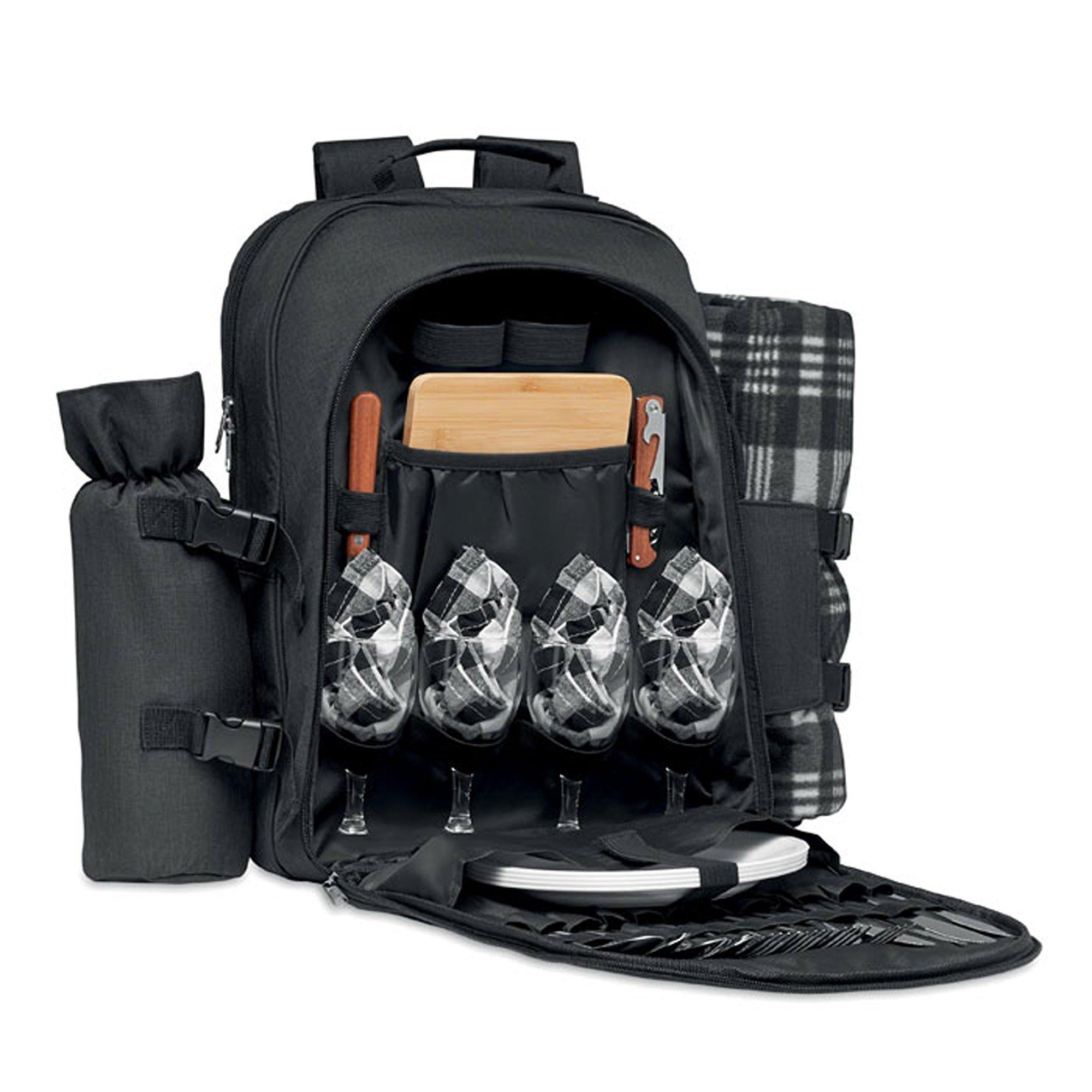 Treat Republic  Black Family Picnic Set Backpack - Standard