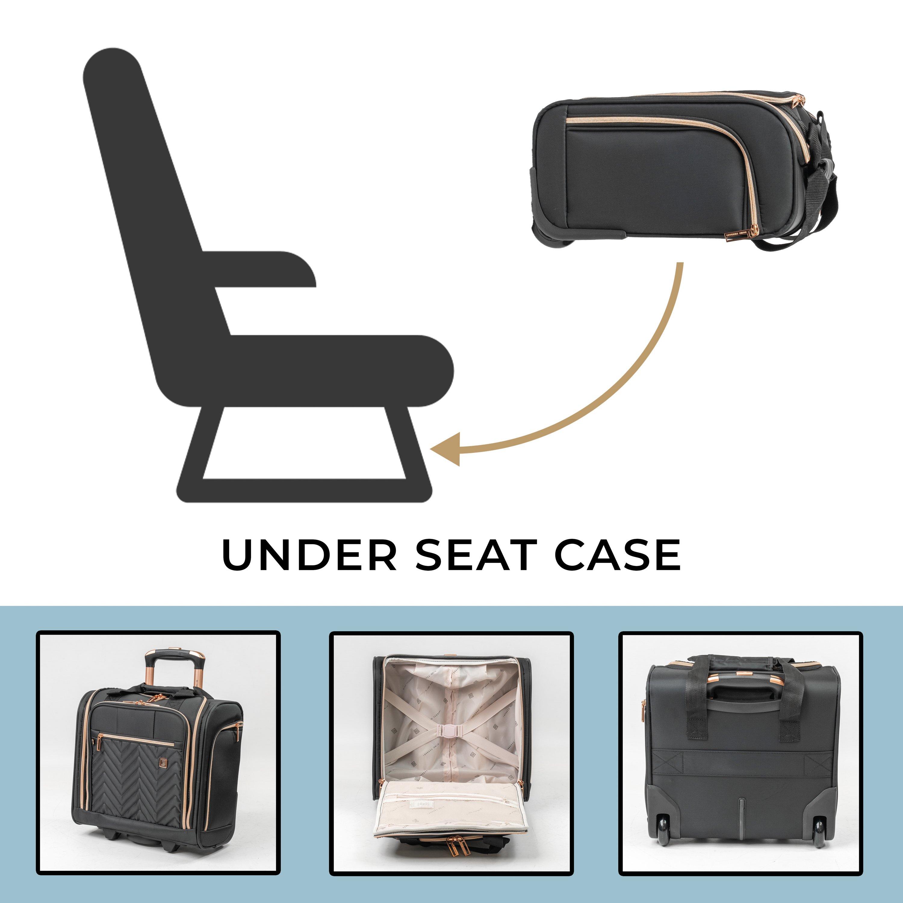 Black - Gino Ferrari - Biella Soft Shell Cabin Case Under Seat Flight Bag - 6