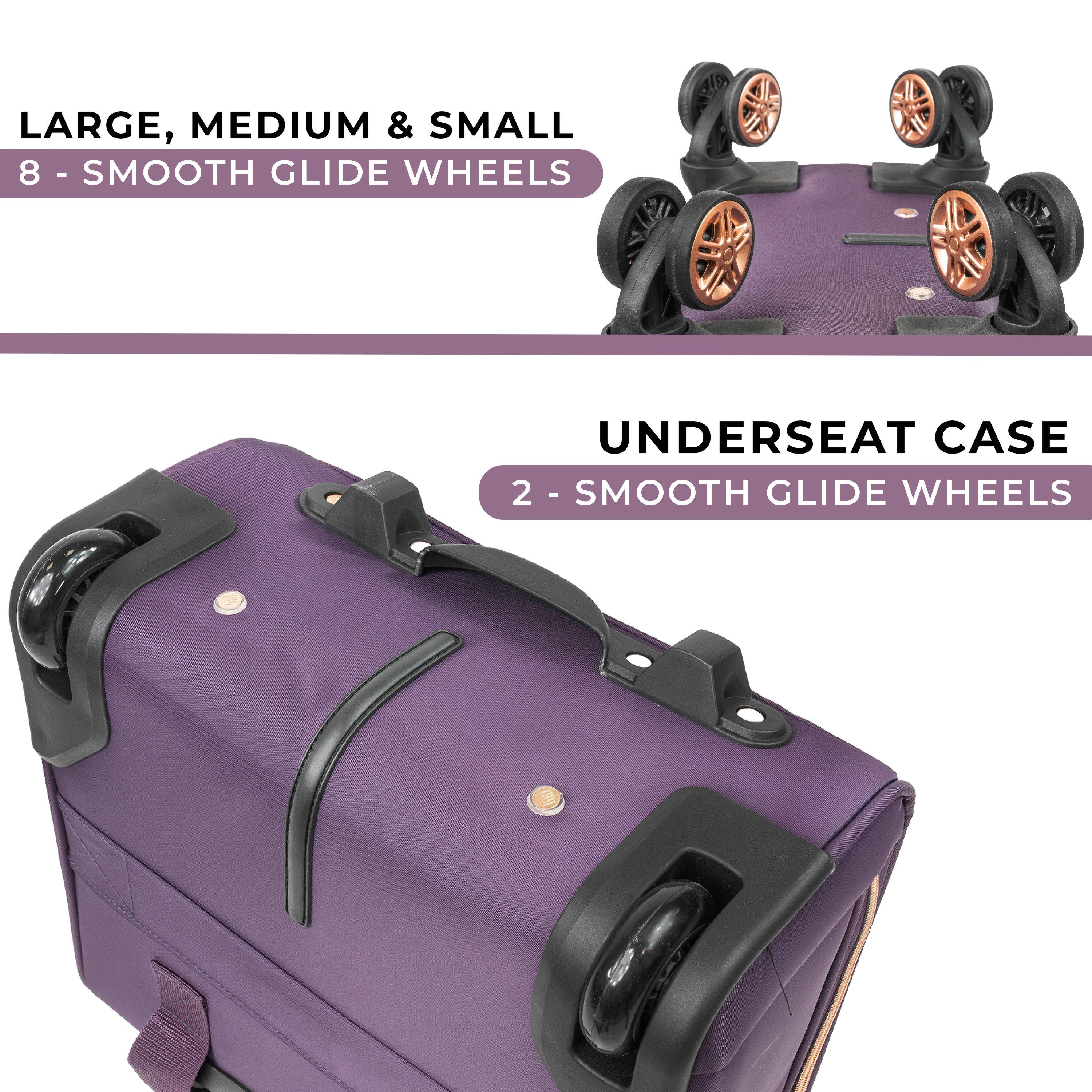Purple - Gino Ferrari - Biella Soft Shell Cabin Case Under Seat Flight Bag - 4