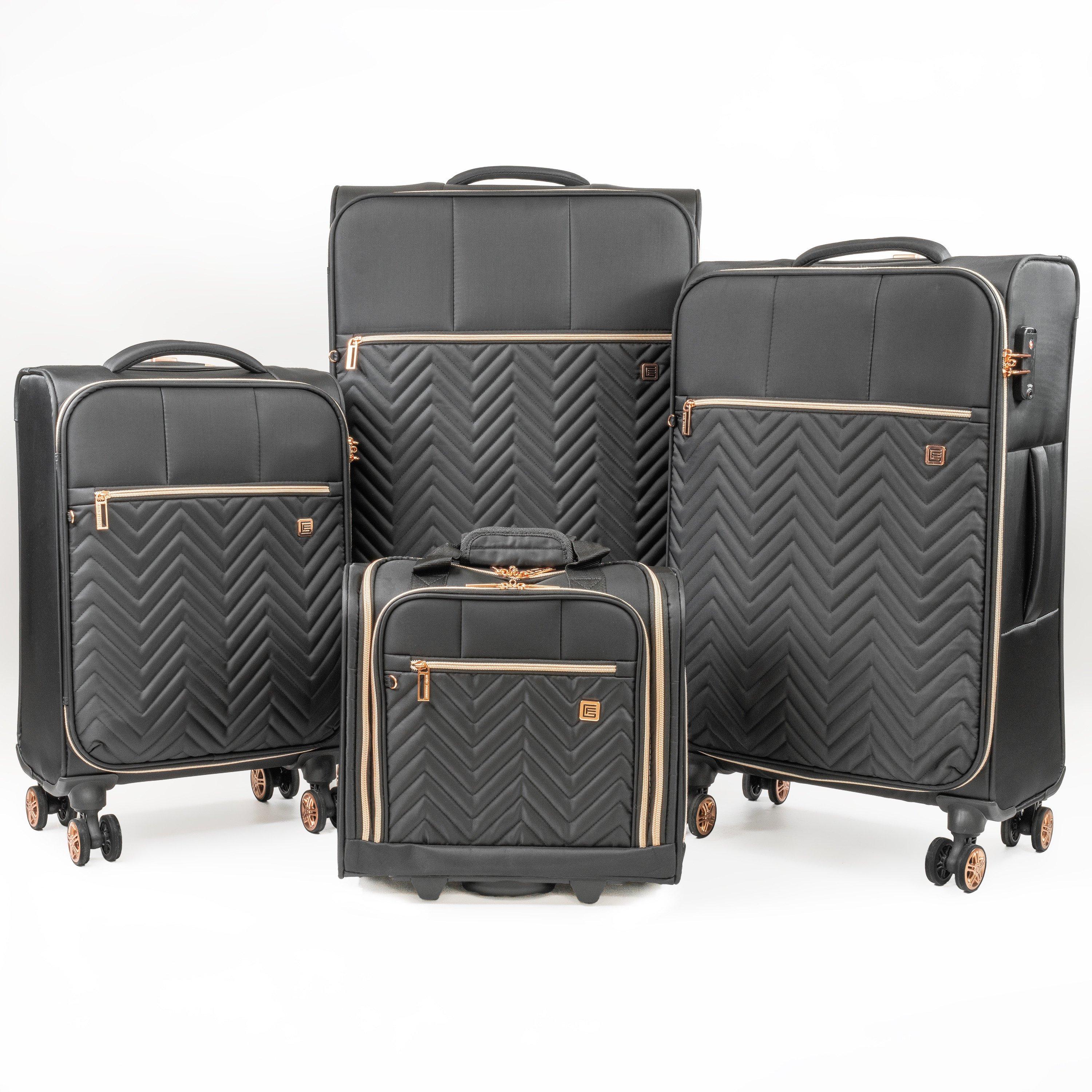 Black - Gino Ferrari - Biella Soft Shell Suitcase Lightweight Luggage - 12