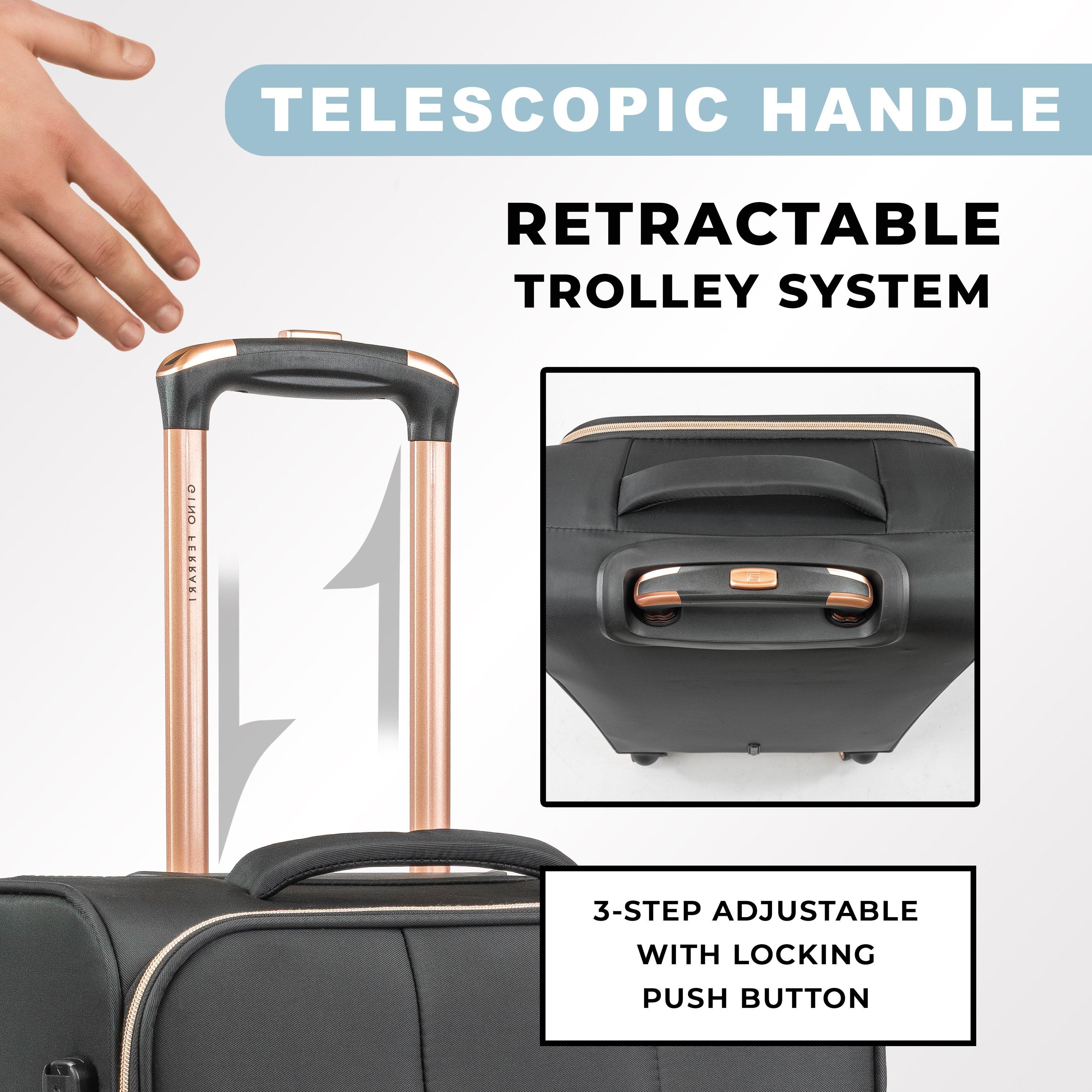 Black - Gino Ferrari - Biella Soft Shell Suitcase Lightweight Luggage - 6