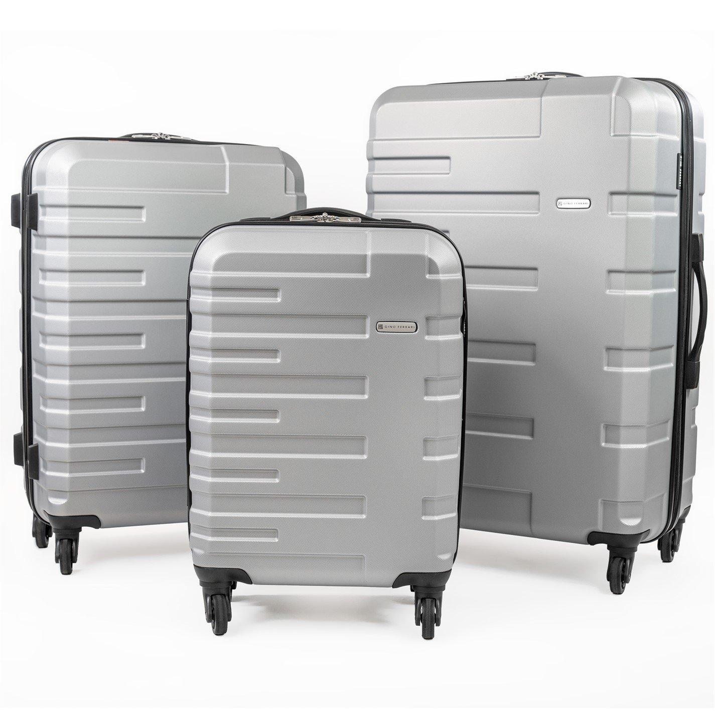 Silver - Gino Ferrari - Lightweight Suitcase Hard Shell Luggage on Wheels - 1