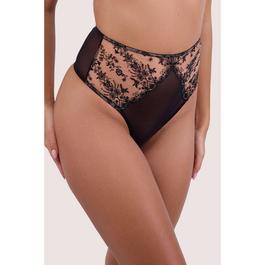 Playful Promises Cassia Black Embroidery High Waist Thong