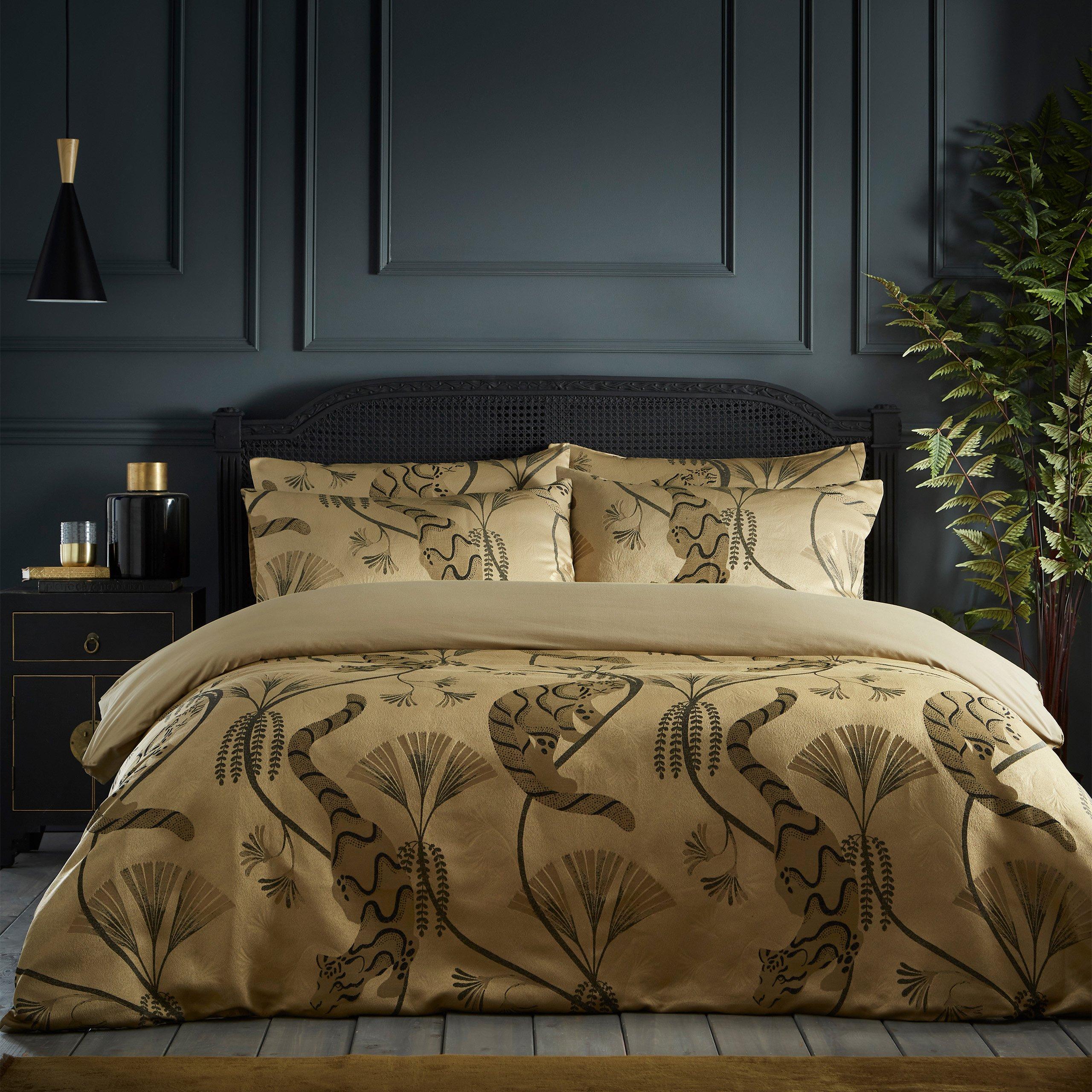 Gold - Paoletti - Moon Dusk Exotic Animal Jacquard Duvet Set - 2