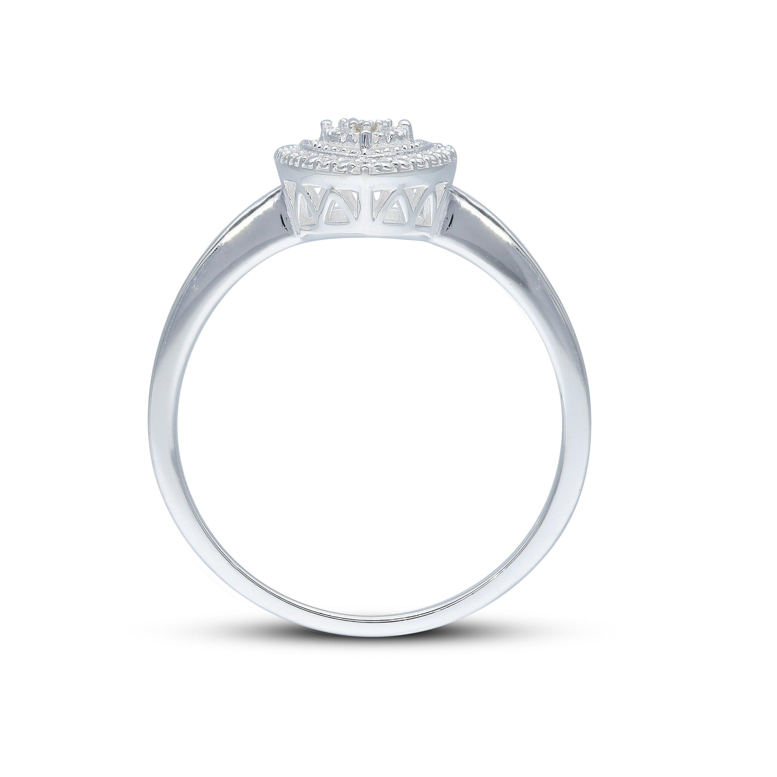 Silver - Be You - Sterling Silver Diamond Heart Ring - 2