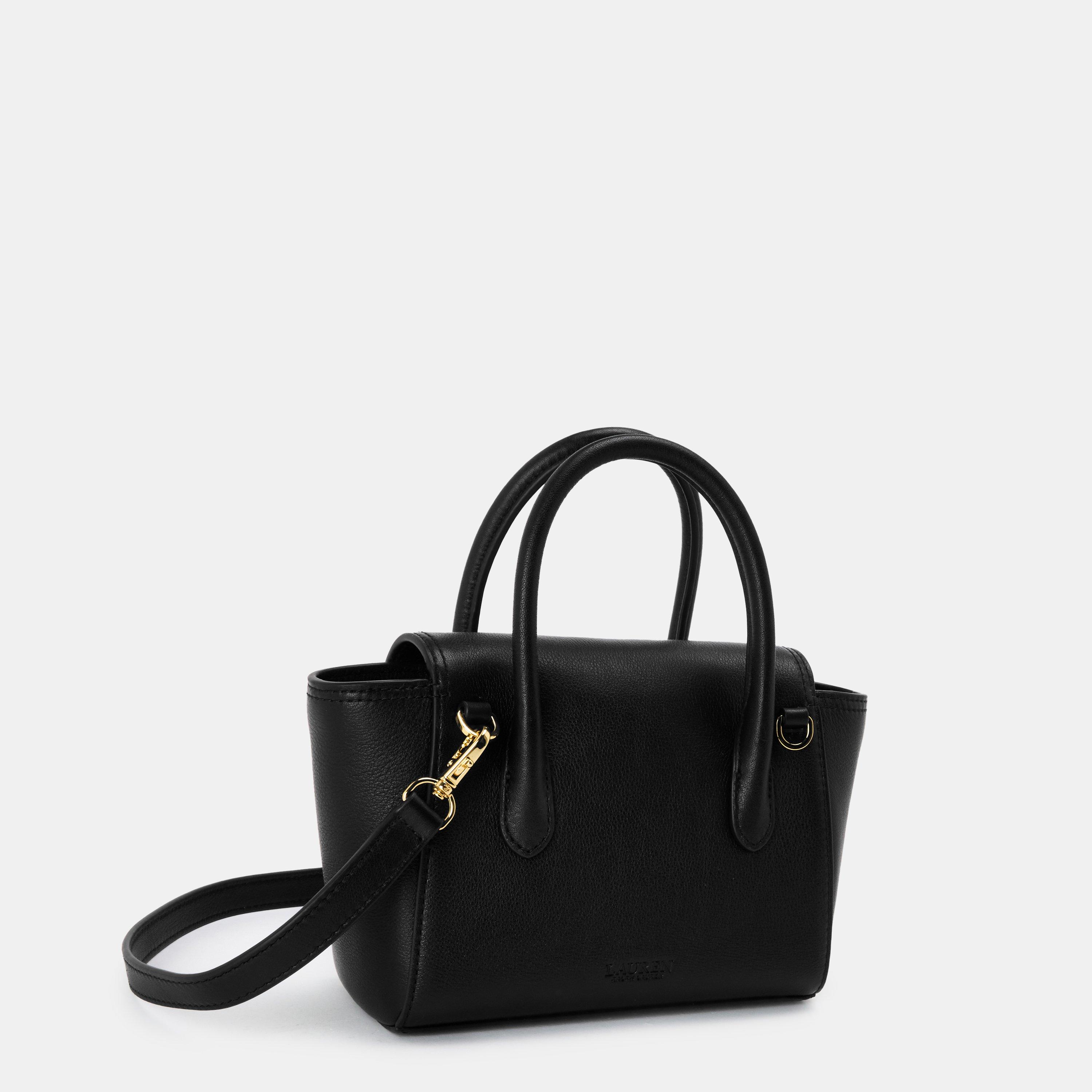 BLACK - Lauren by Ralph Lauren - Women's Real Leather Tanner Mini Top Handle Bag - 2
