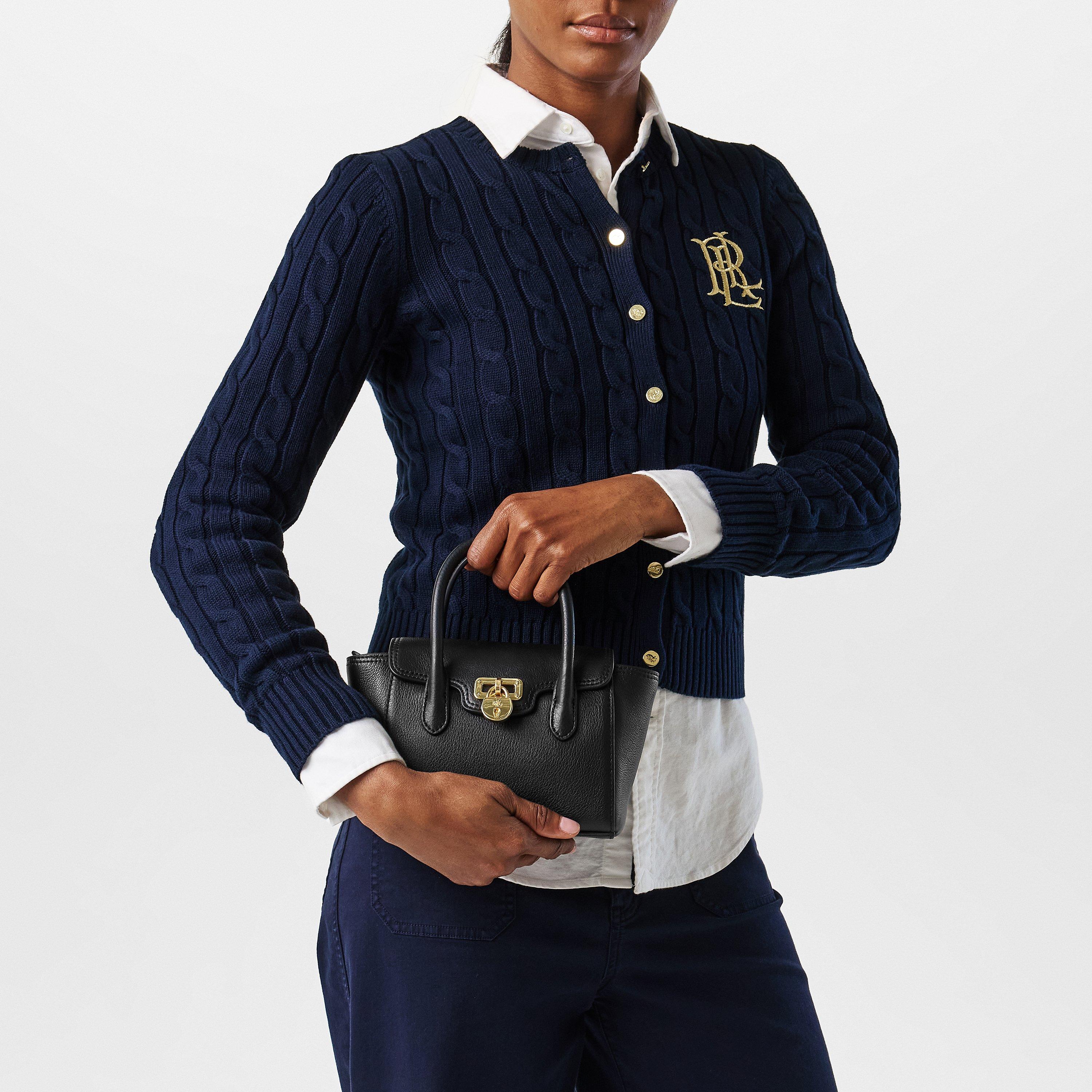 BLACK - Lauren by Ralph Lauren - Women's Real Leather Tanner Mini Top Handle Bag - 3