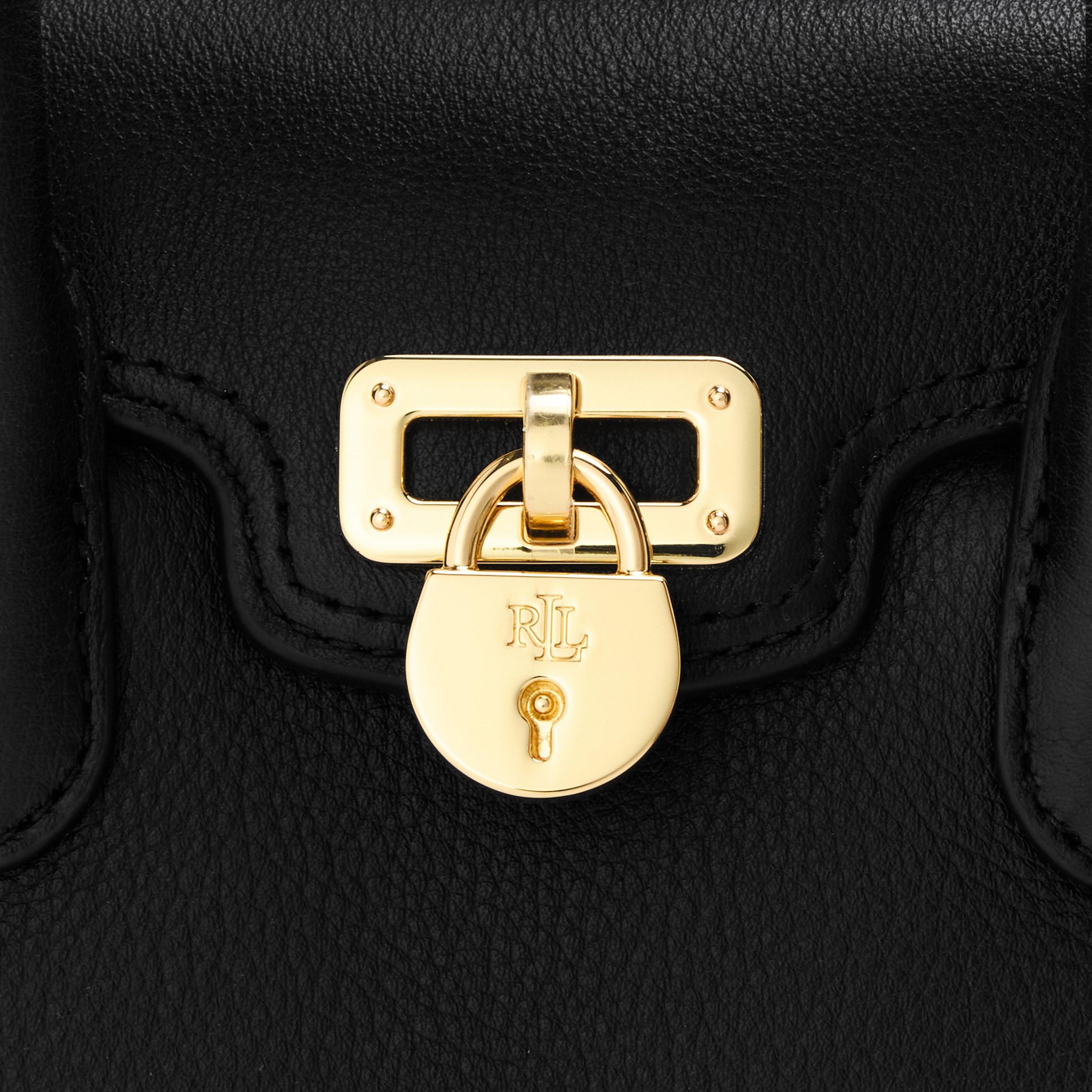 BLACK - Lauren by Ralph Lauren - Women's Real Leather Tanner Mini Top Handle Bag - 4