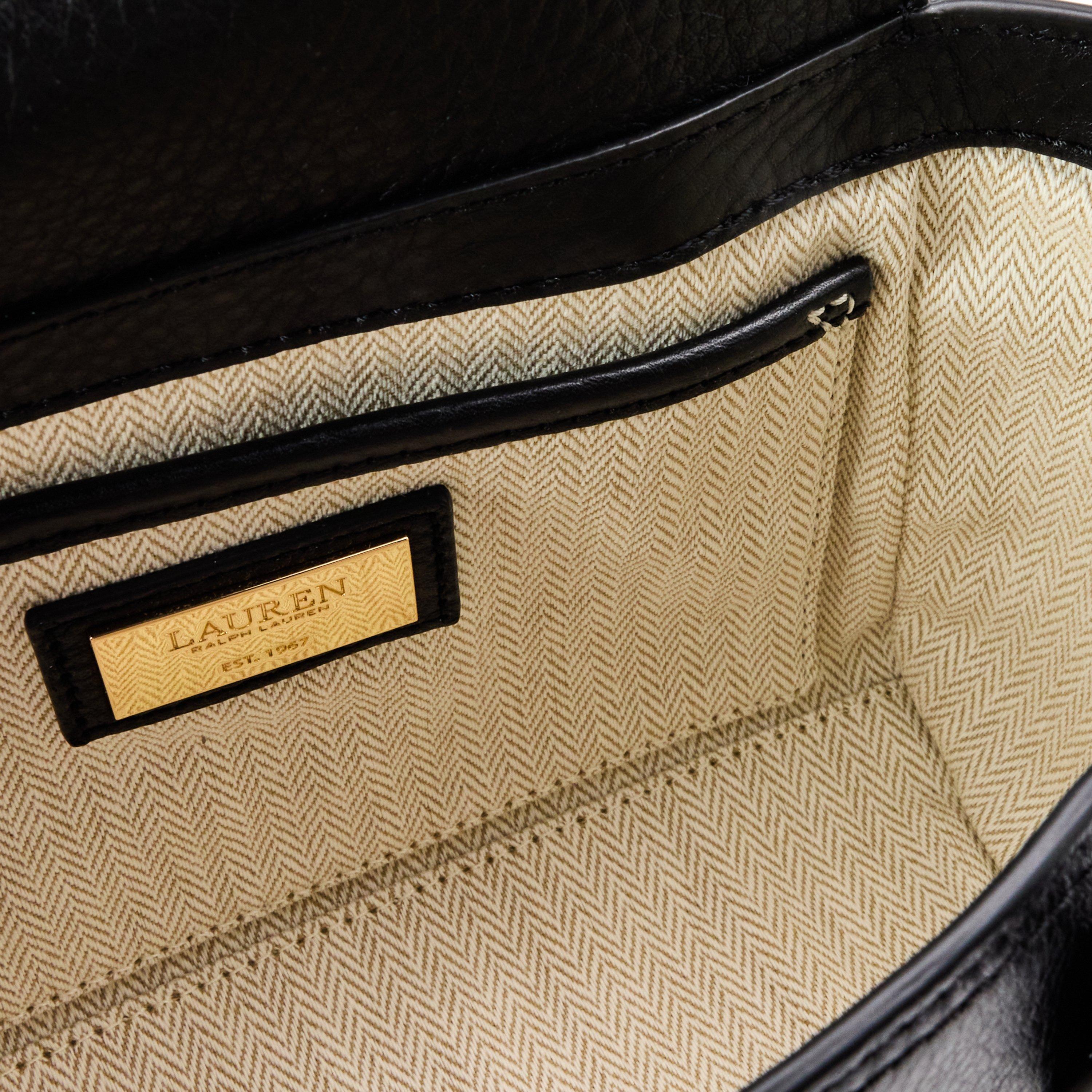 BLACK - Lauren by Ralph Lauren - Women's Real Leather Tanner Mini Top Handle Bag - 5