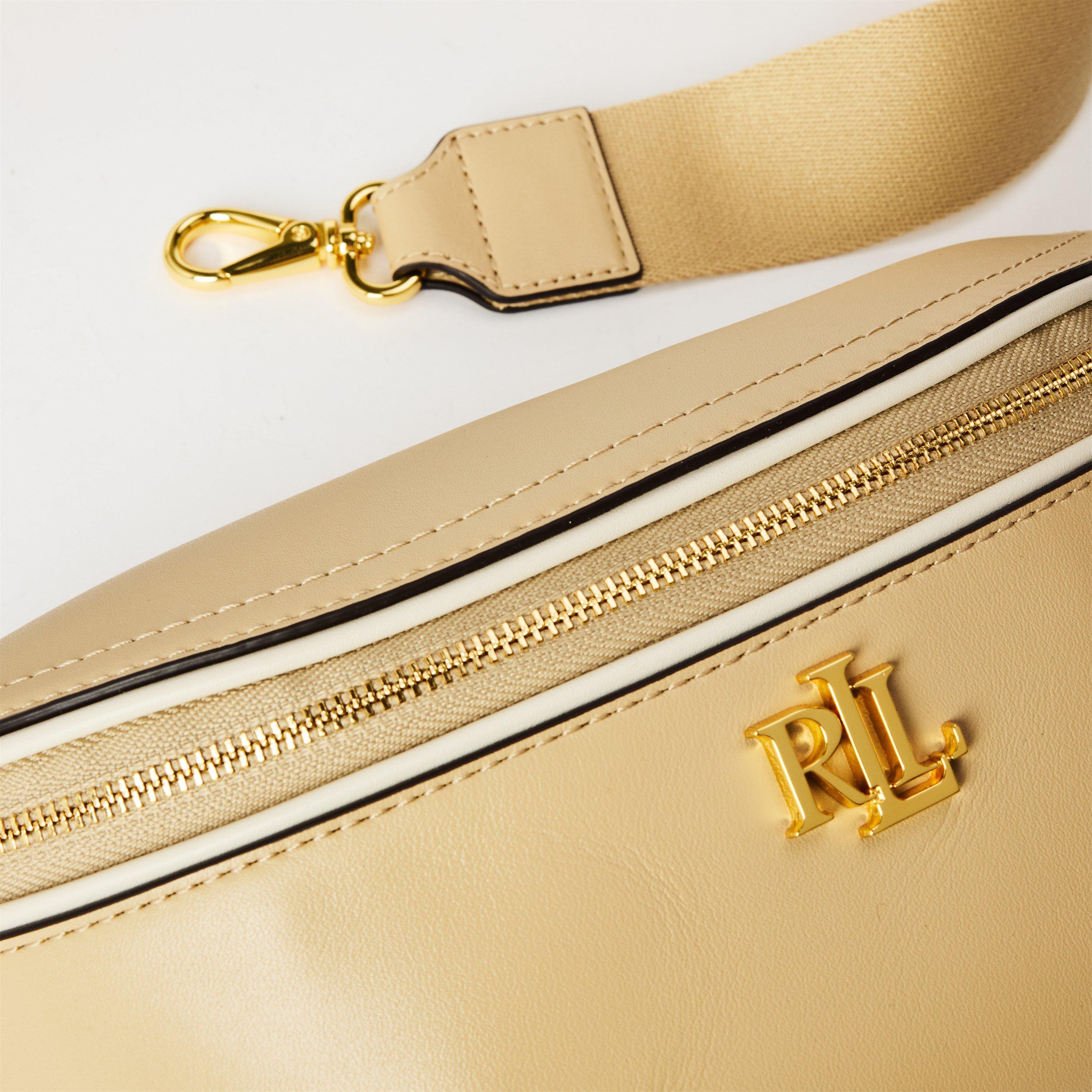 Sand/White - Lauren by Ralph Lauren - Women's Real Leather Marcy Bum Bags - 4