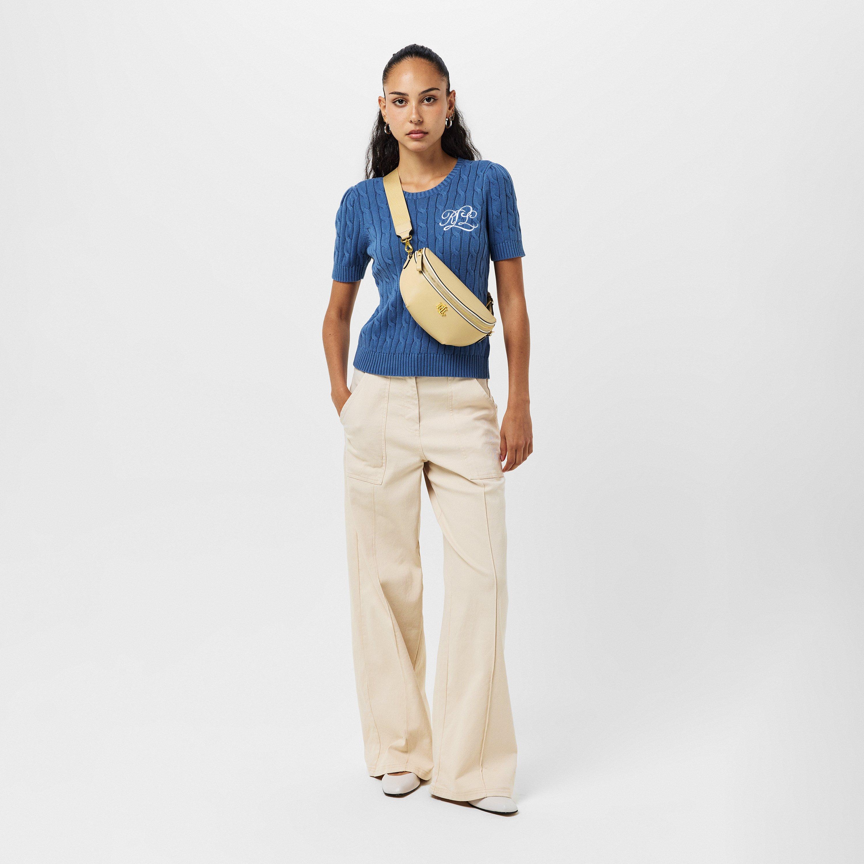 Sand/White - Lauren by Ralph Lauren - Women's Real Leather Marcy Bum Bags - 6