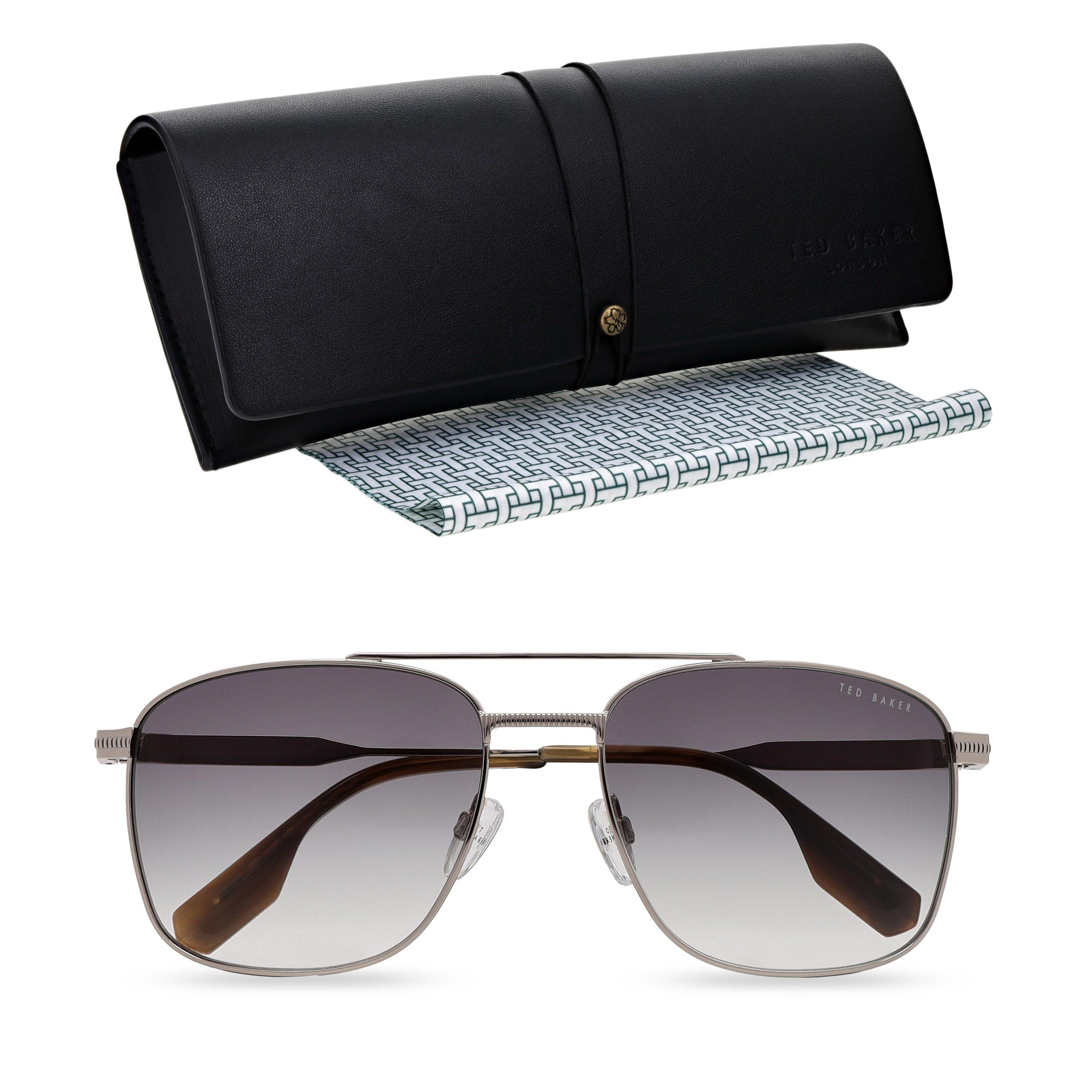 Silver - Ted Baker - Men's Bak Chase Rectangle Sunglasses - 4