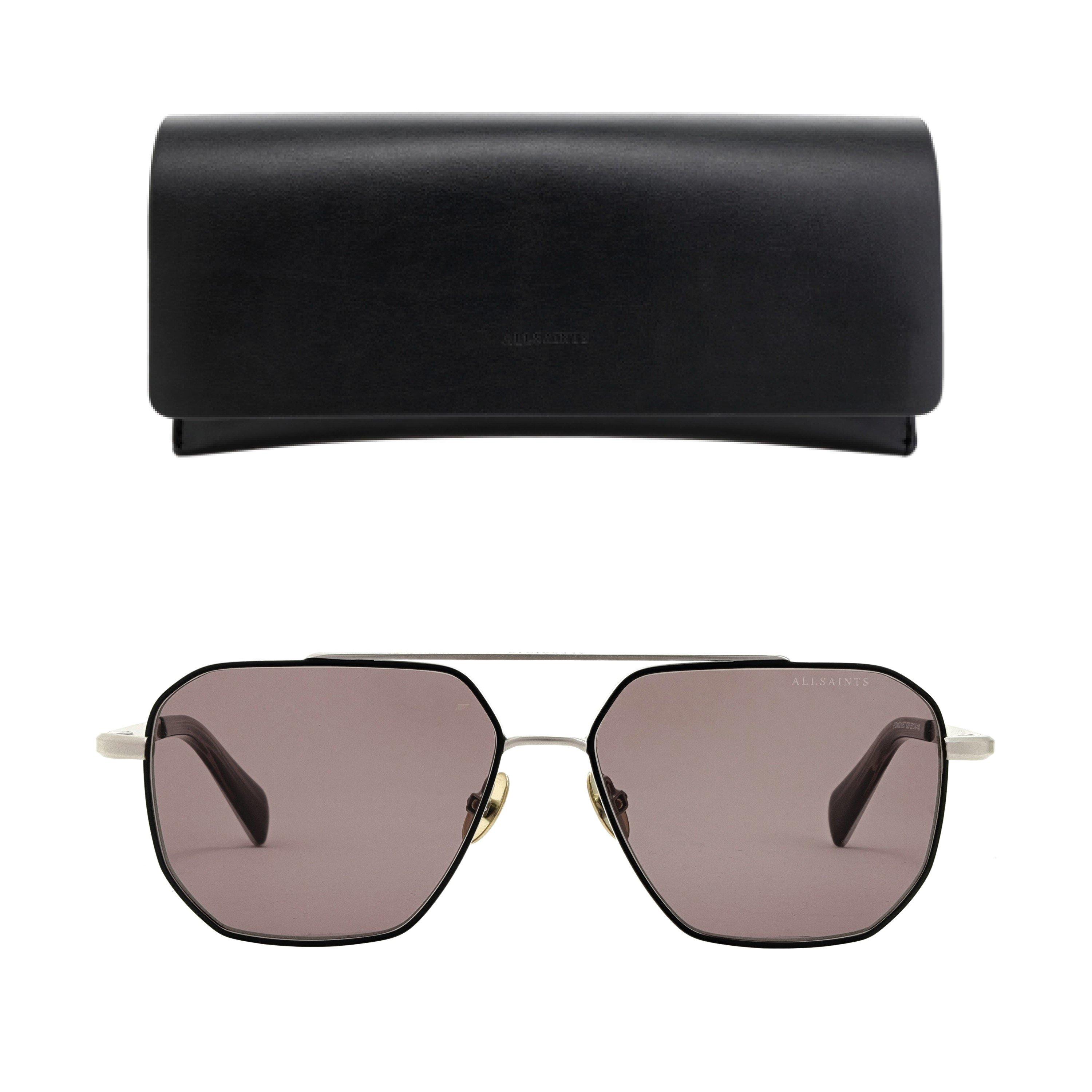 Silver/Black - AllSaints - Men's Hexagon Sunglasses - 4
