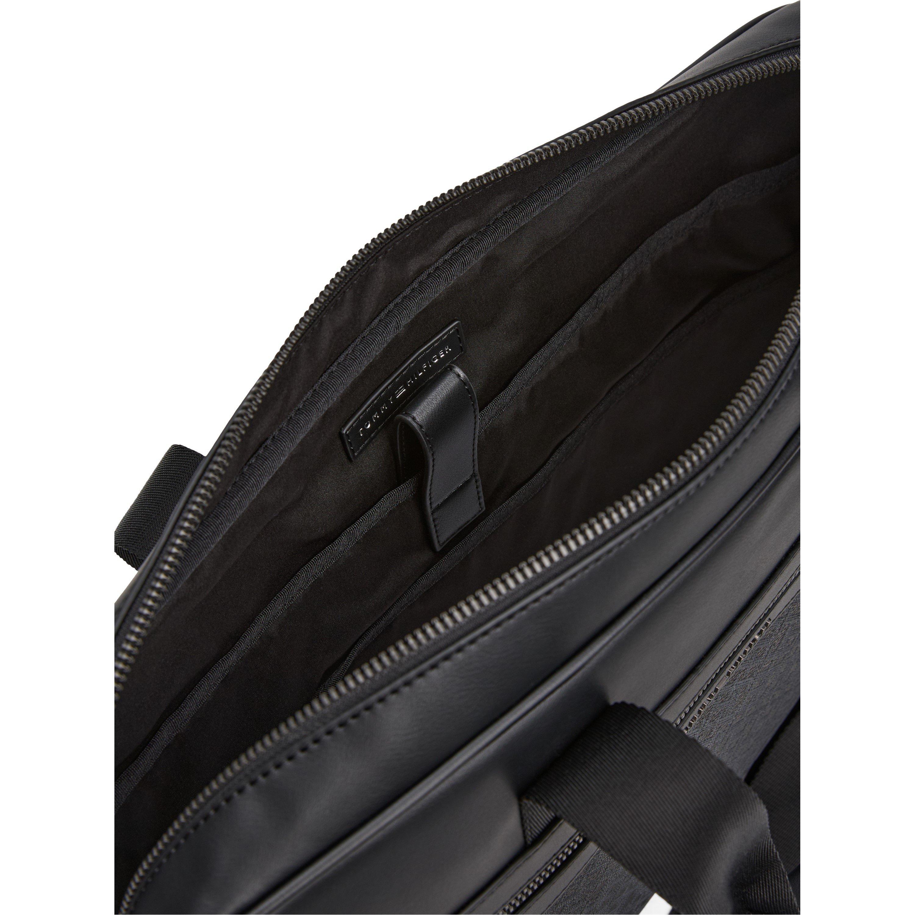 Zwart - Tommy Hilfiger - TH Monogram Laptop Bag - 3