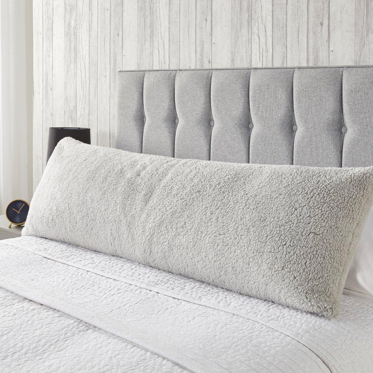 Grey - Downland - Teddy Fleece Bolster Pillow - 1