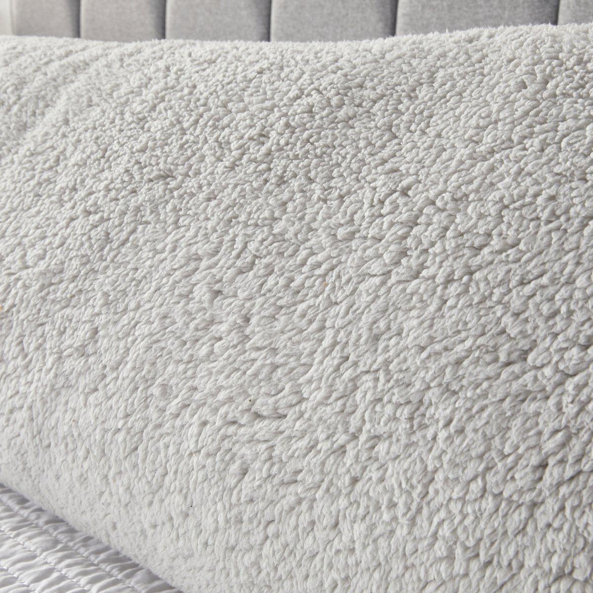 Grey - Downland - Teddy Fleece Bolster Pillow - 2