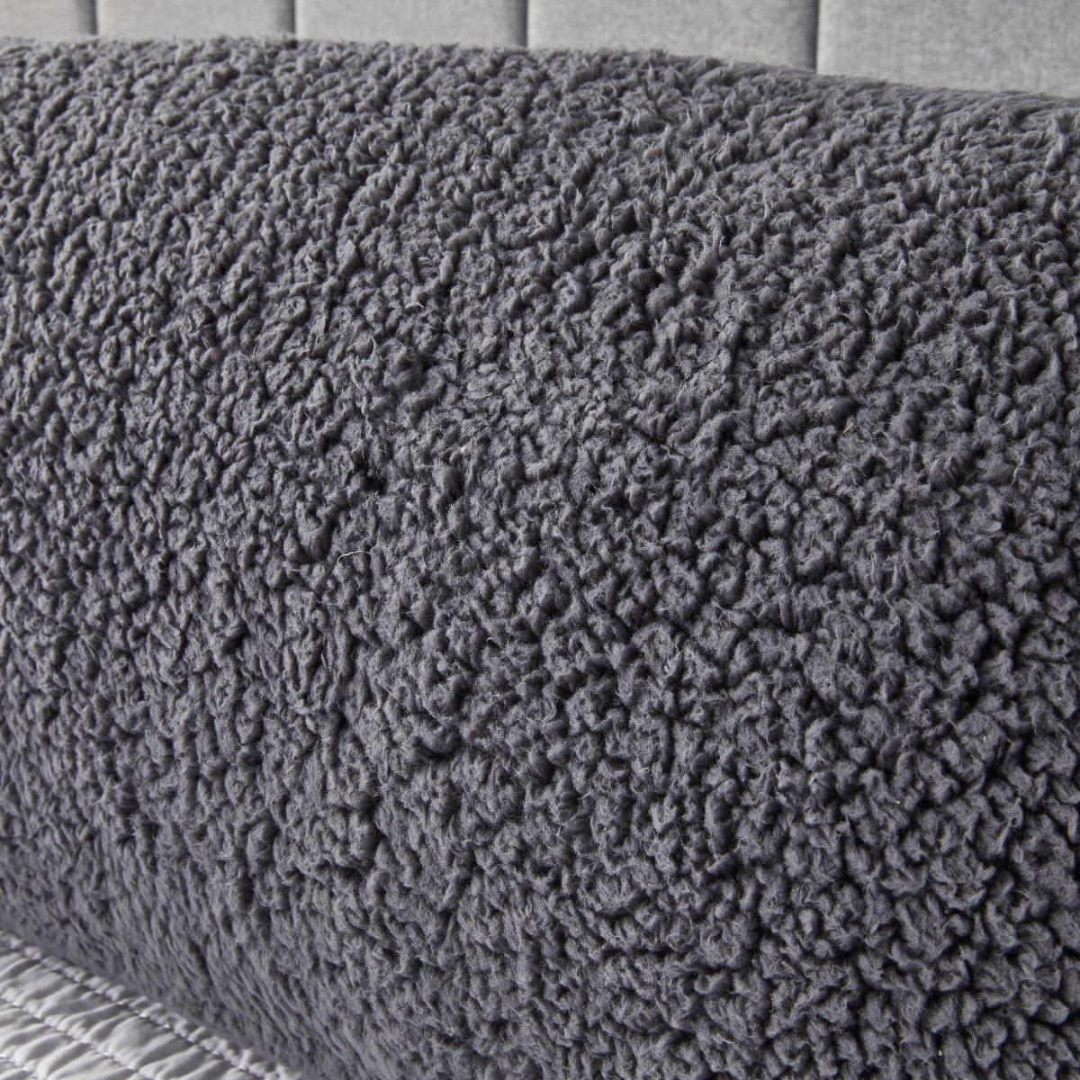 Charcoal - Downland - Teddy Fleece Bolster Pillow - 2