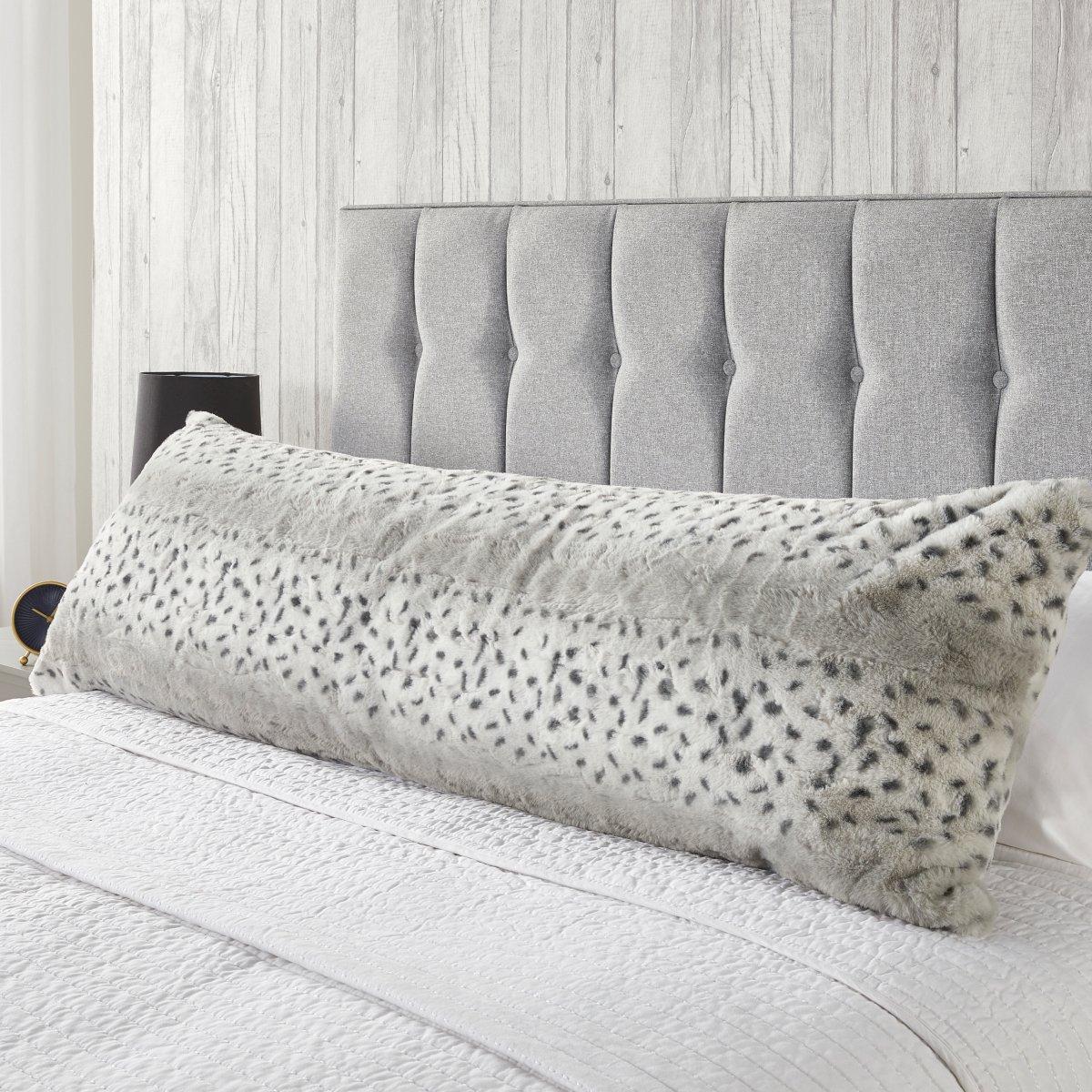 Downland  Snow Leopard Bolster Pillow - Grey
