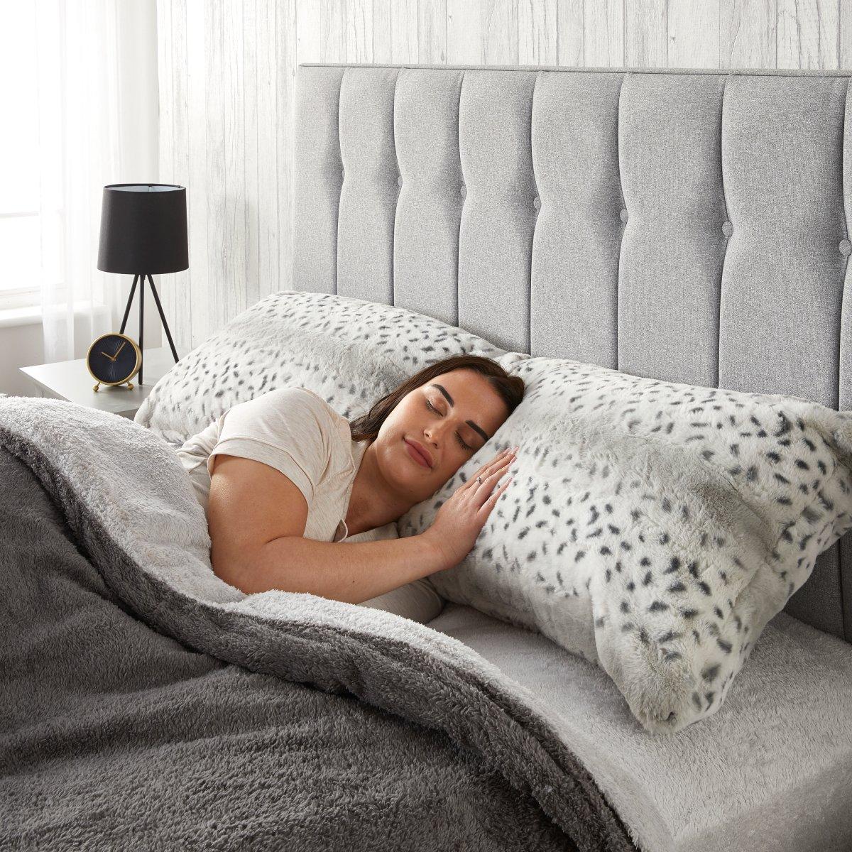 Grey - Downland - Snow Leopard Bolster Pillow - 2