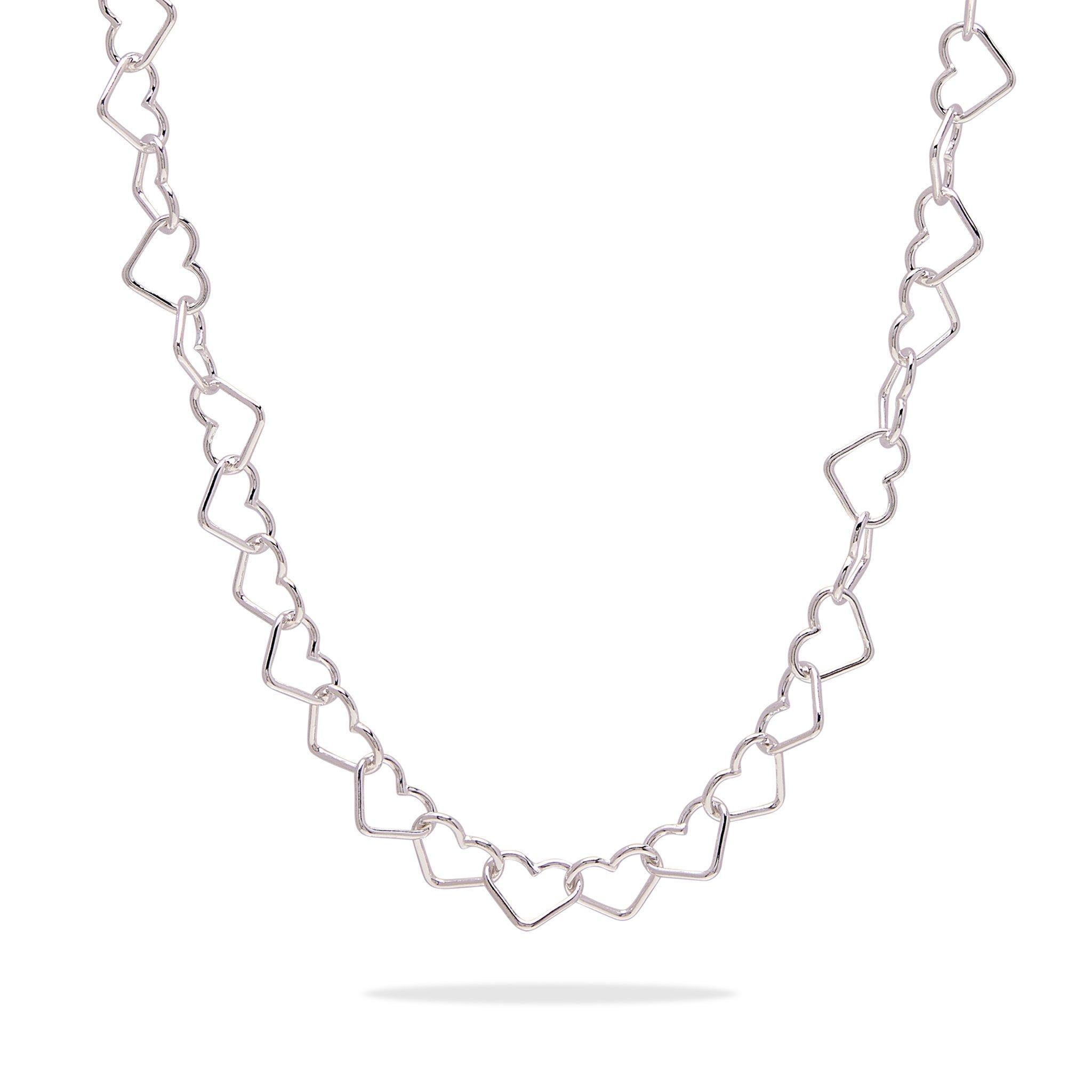 Sterling Sil - Common Lines - Heart Link Necklace - 1