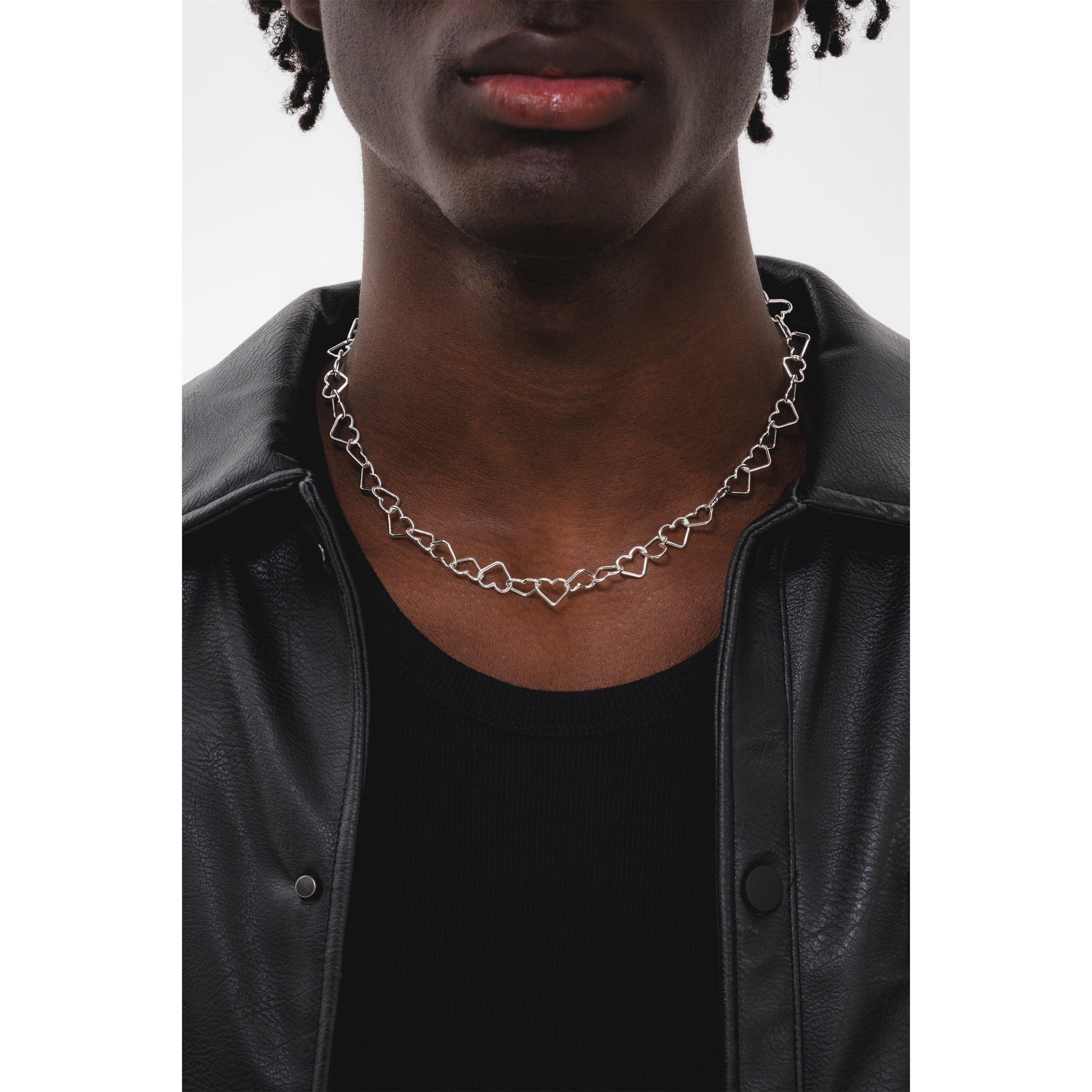 Sterling Sil - Common Lines - Heart Link Necklace - 2