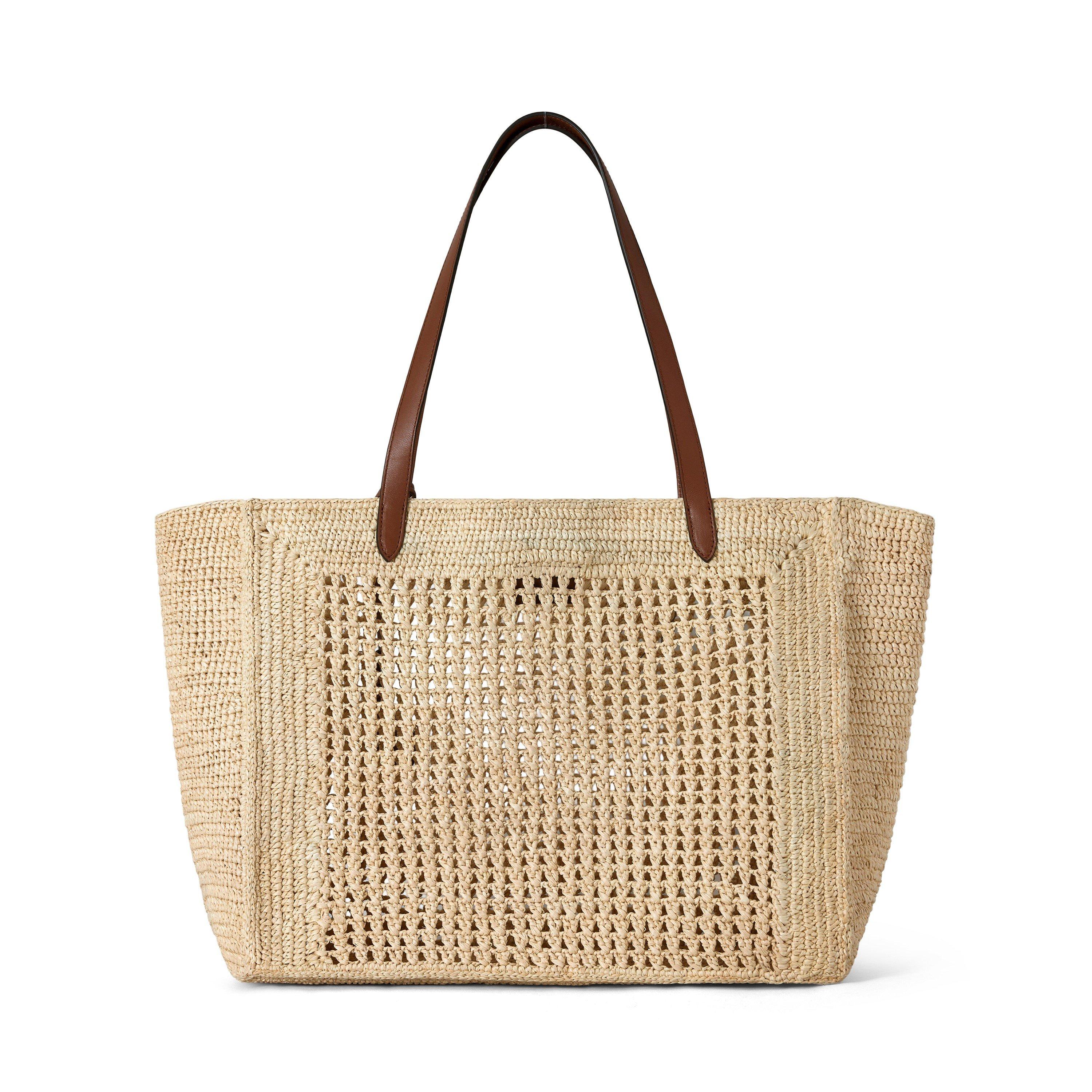 Natural - Mulberry - Crochet Tote Raffia - 2